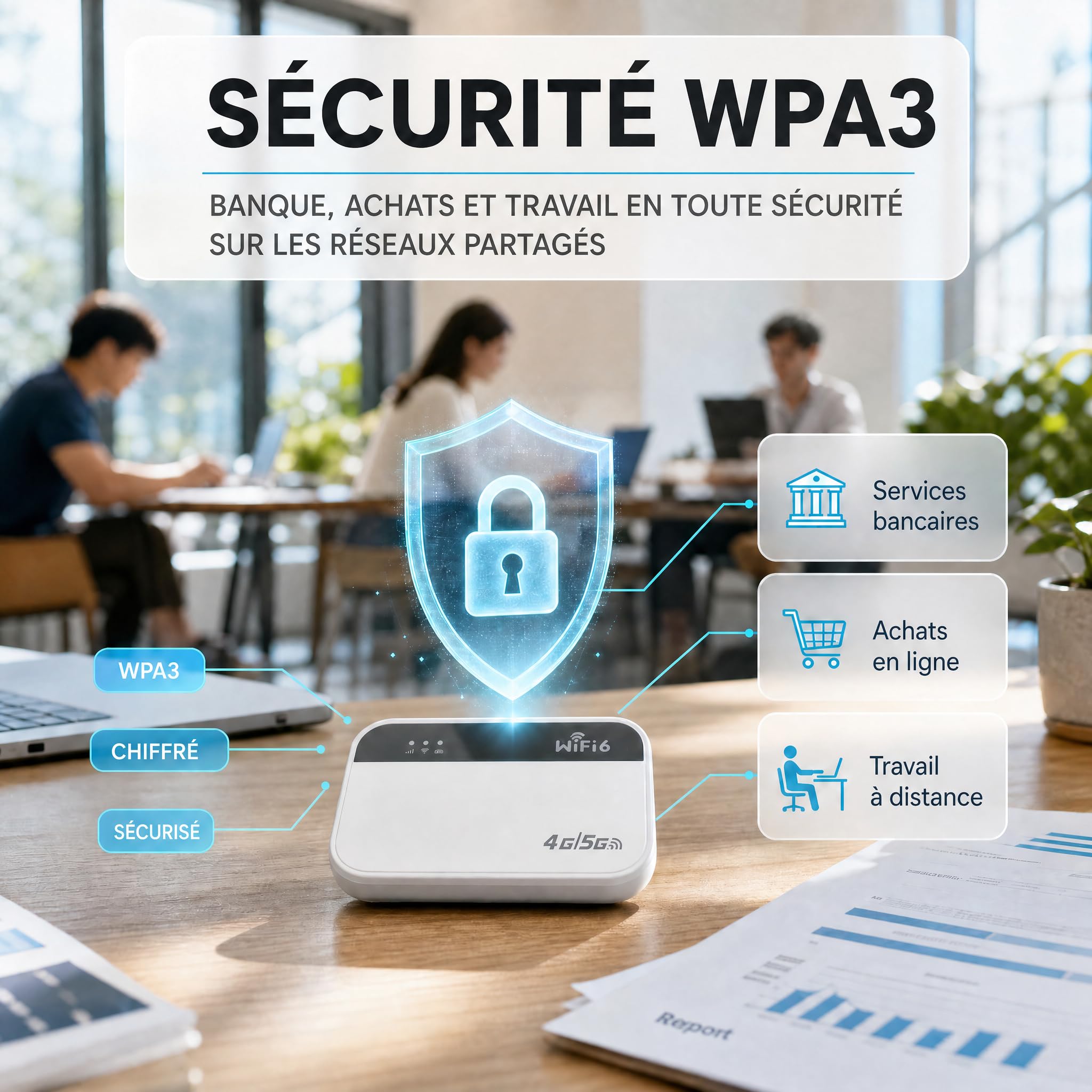 Routeur WiFi 5G Portable Slot SIM, Hotspot WiFi Nomade Voyage, Pocket WiFi | 3000mAh, 14H Autonomie, 300Mbps, 24 Appareils, WiFi 6, Sans Abonnement, Plug & Play, Voyage, Camping, Télétravail, Plein Air