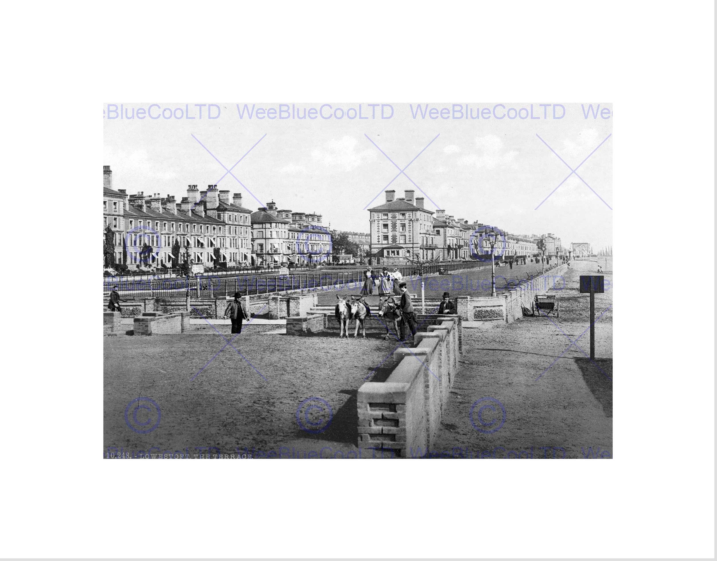 Wee Blue Coo Lowestoft The Terrace England Vintage History Old BW Wall Art Print