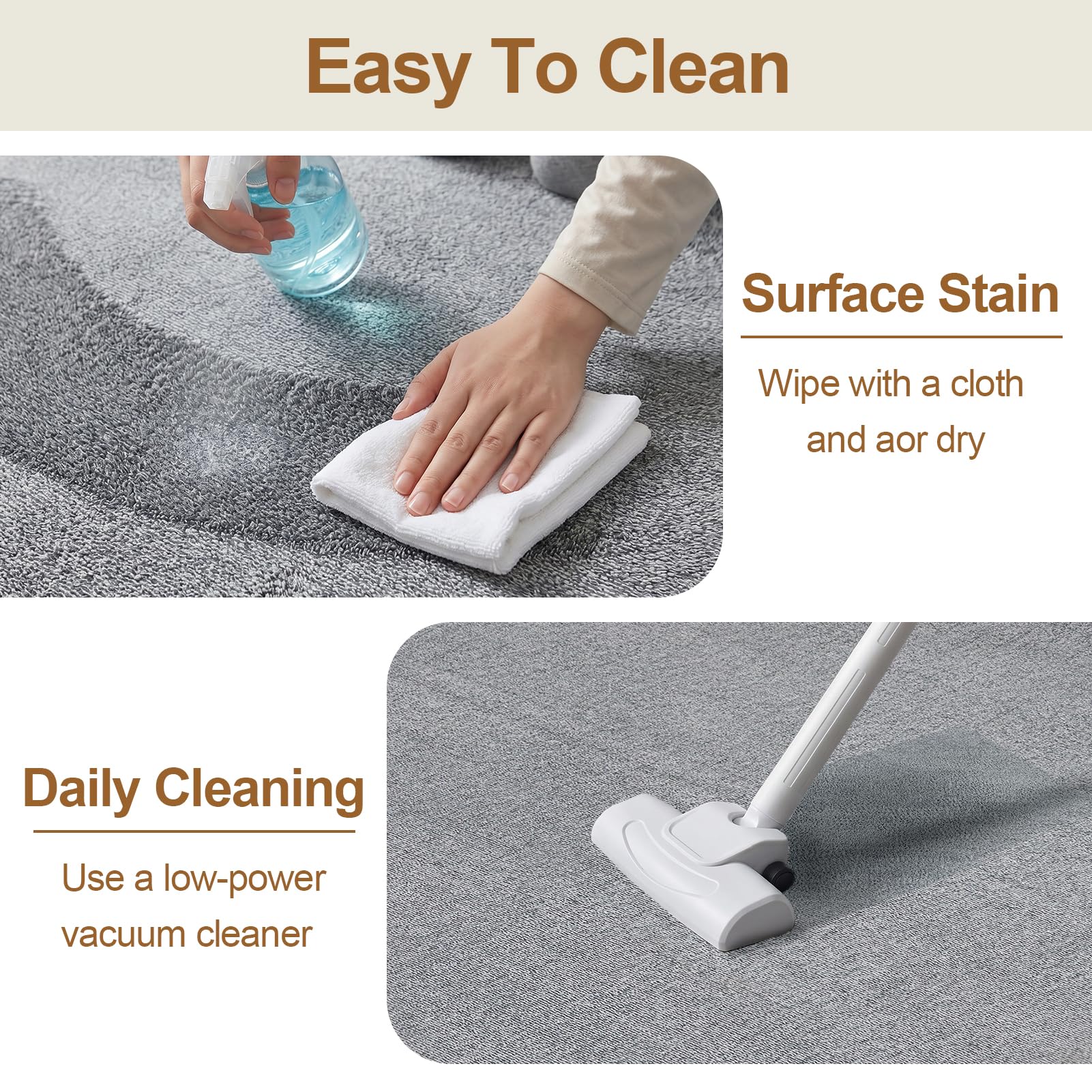 VK·LIVING Tapis de qualité supérieure - 30 mm d'épaisseur - Éponge haute densité douce à poils moyens - Tapis antidérapant pour salon, chambre à coucher, chambre d'enfant, bureau - Gris - 120 x 170 cm