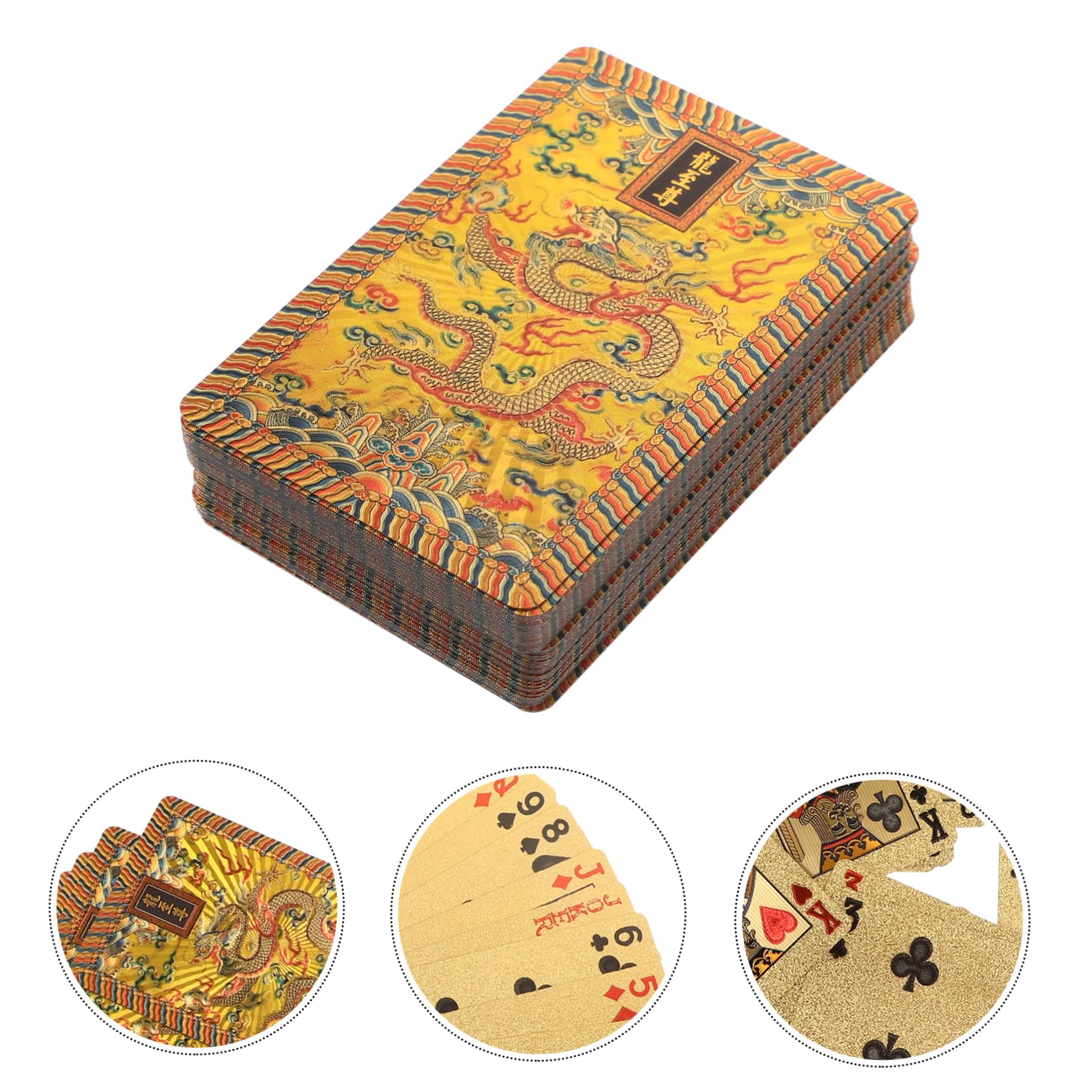 Abaodam 5 Confezioni Di Carte Da Gioco Lamina D'Oro Carte Da Poker Tally Da Gioco Carta Da Gioco Standard Di Partito Puntelli Di Giochi Di Oggetti Di Scena Del
