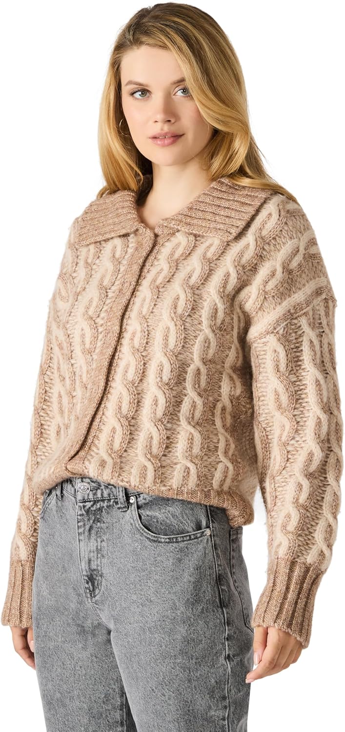 Steve Madden Womens Michaella Cable Cardigan - Image 2