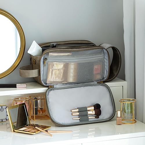 Miniatura 7 de Elviros - Bolsa para artículos de aseo personal para hombre, resistente al agua, organizador de artículos de aseo personal para viajes largos, de