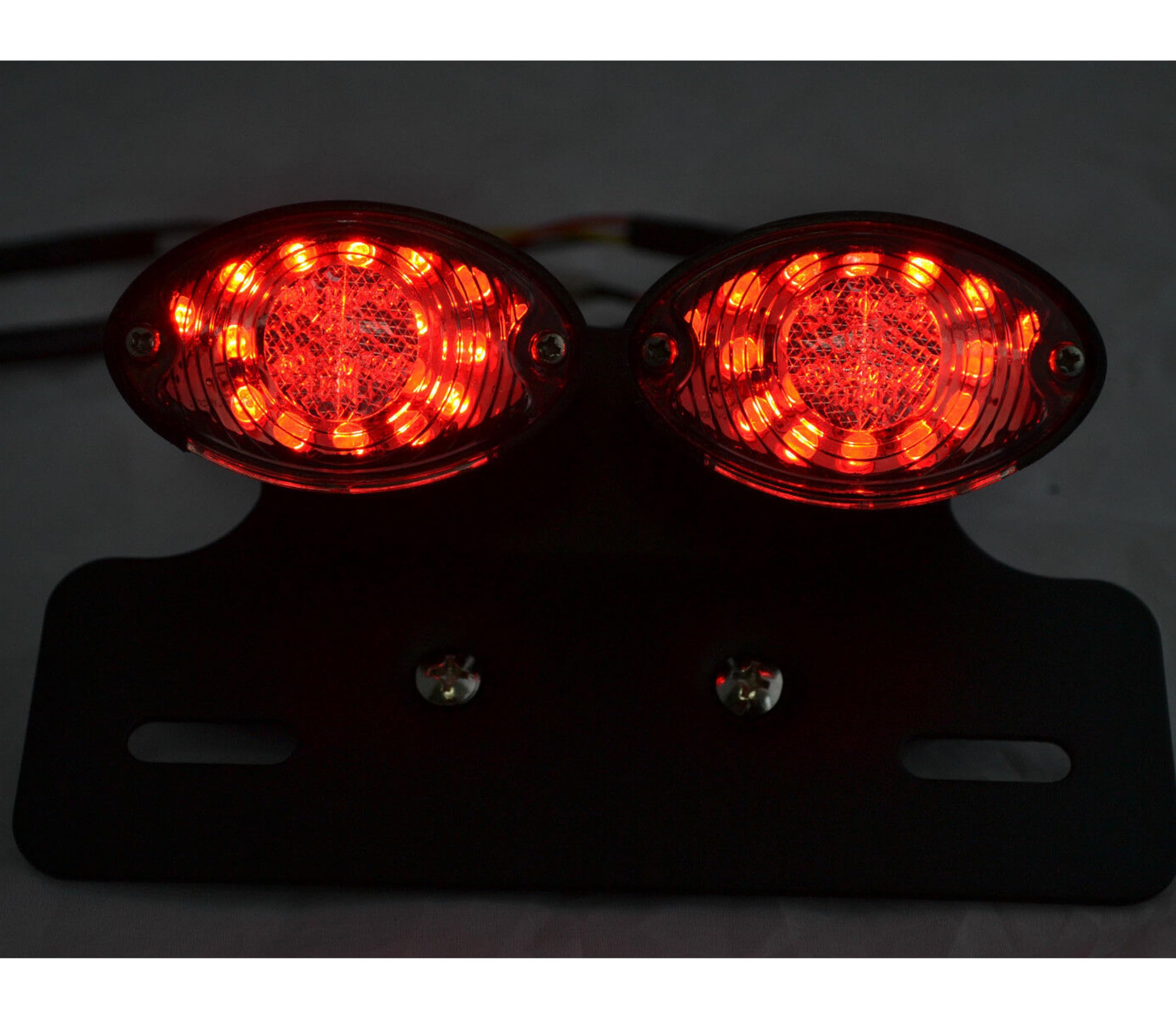 Moto LED Posteriore Luce Stop Posteriore con Supporto Fornito con Rosso e Lente Trasparente