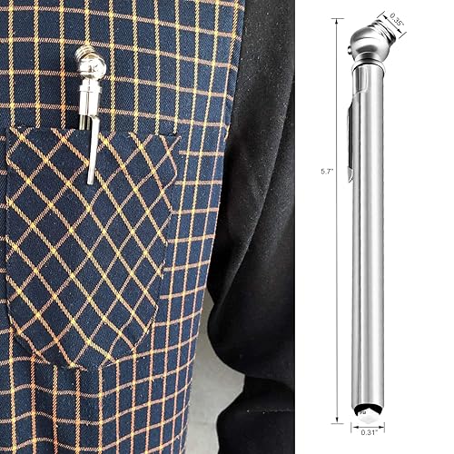 Miniatura 6 de Lápiz medidor de presión de neumáticos, medidor de presión de aire de mandril de aleación de zinc (10-50 PSI), medidor de presión de neumáticos