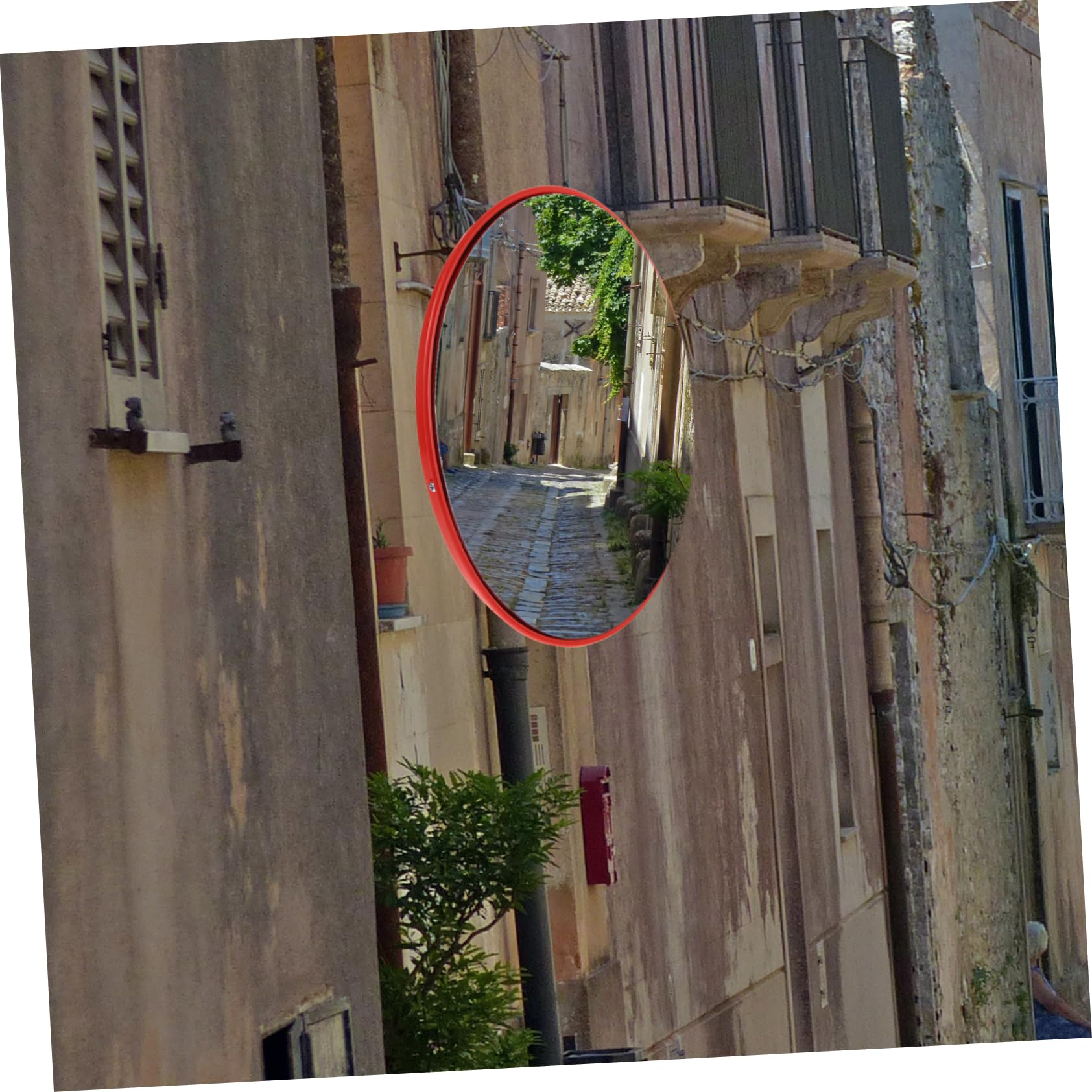Specchio Convesso Sicurezza 30cm in Abs per Traffico | Arancia, Visione Grandangolare, per Aree ad Alto Traffico e Garage, Previene Incidenti