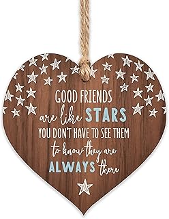Manta Makes Good friends are like stars hanging heart | best friends wooden hanging heart | sentimental inspirational gift for cheer up women | friendship present uk | her girls woman