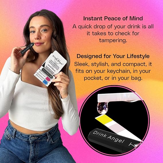 Spike Test Capsule Stealth Edition | Clinically Tested Drink Spiking Test Strips | UK Approved & California Compliant | Keyring Capsule with 10 Tests | Nights Out, Clubs, Parties