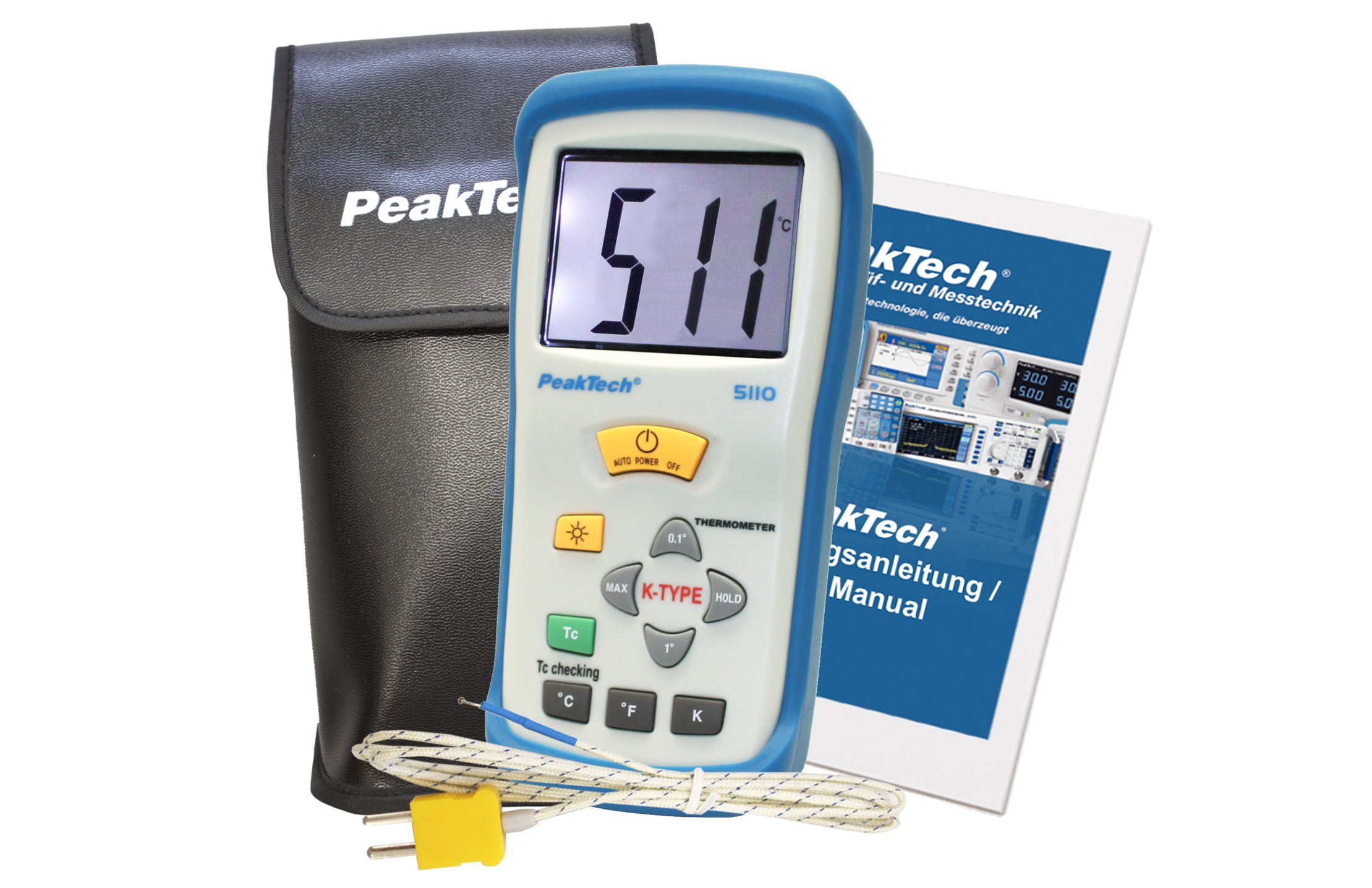 PeakTech Termometro digitale 1 canali -50°C +1300°C tipo K Sonda P 5110