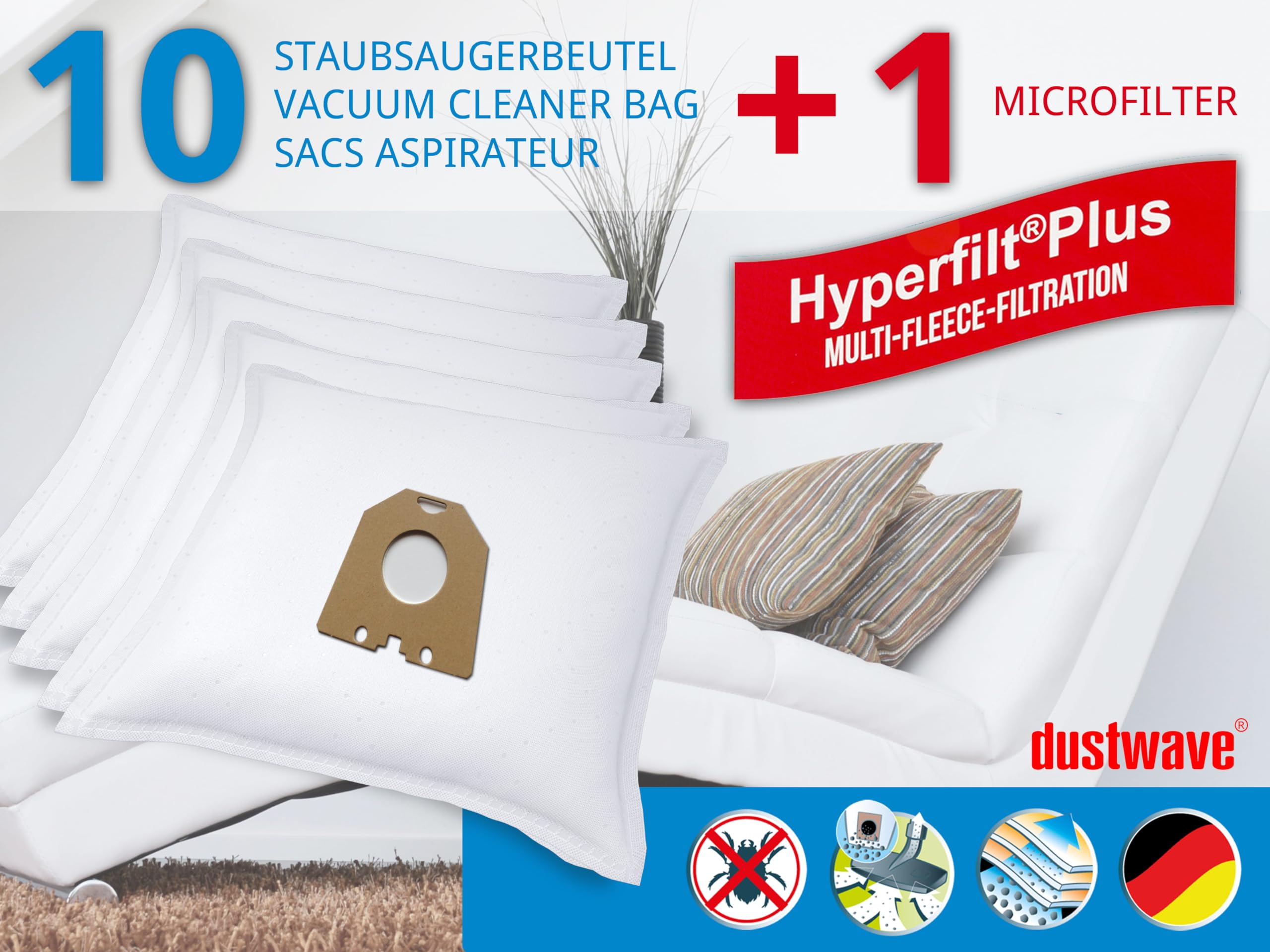 5 Sacchetti in Microfibra per aspirapolvere Metabo ASR 35 H