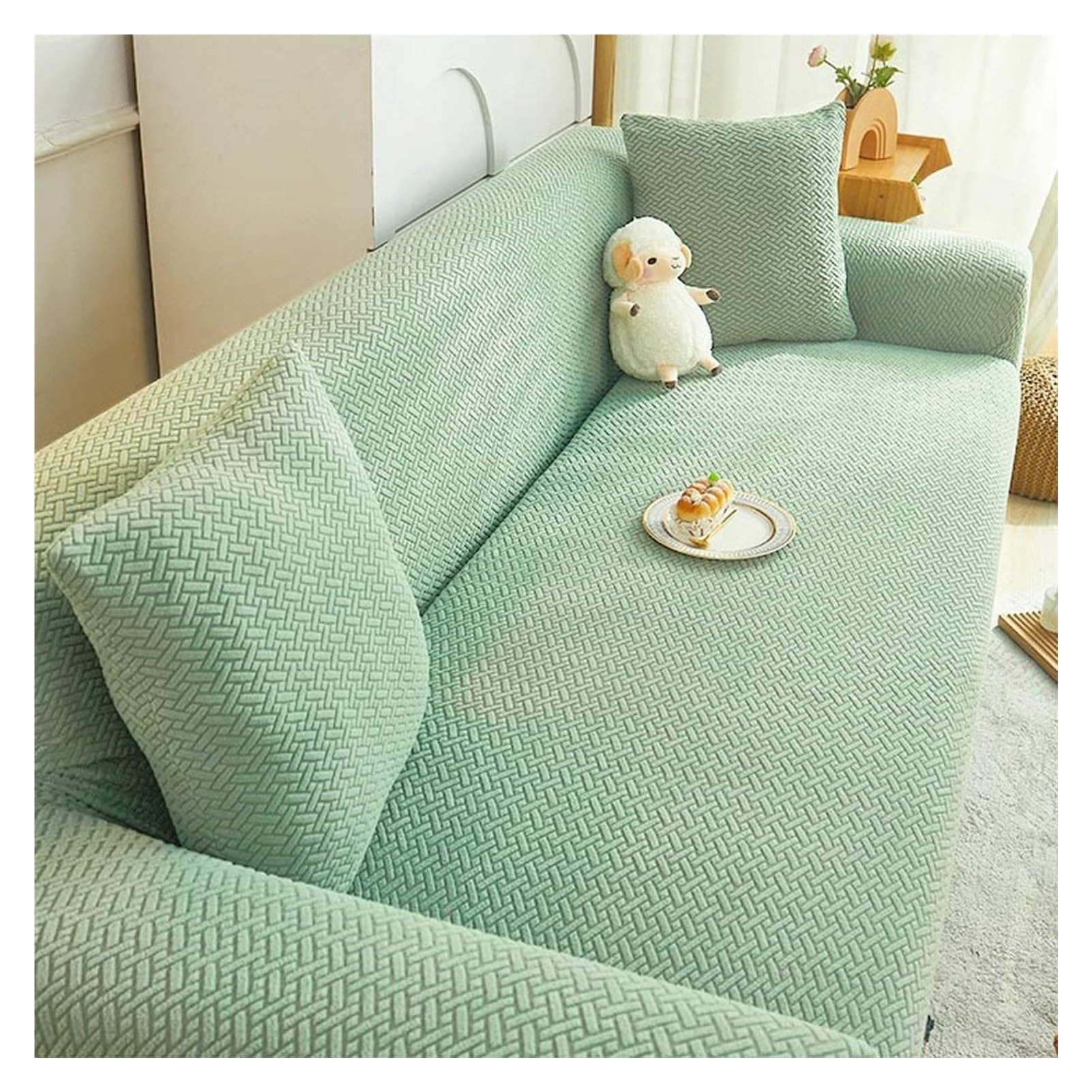 Housse de canapé en velours extensible facile à laver