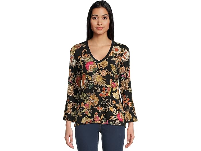 Johnny Was The Janie Favorite V-neck Flute Sleeve Tee- Lowri - Image 4