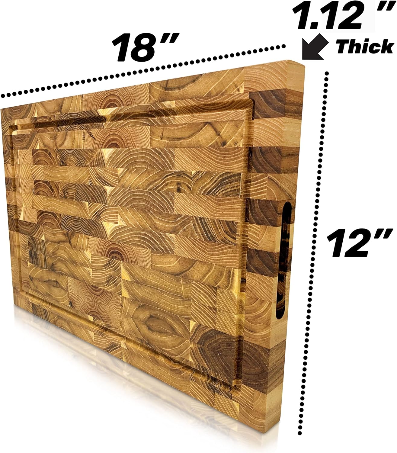 Flаѕh Dеаlѕ - 40% оƒƒ Extra Large Wood Cutting Board 18x12x1.12 Butcher Block With Juice Groove & Gift Box (Teak End Grain) 70% оƒƒ Evеrуthіng Extra Large Wood Cutting Board 18x12x1.12 Butcher Block With Juice Groove & Gift Box (Teak End Grain)