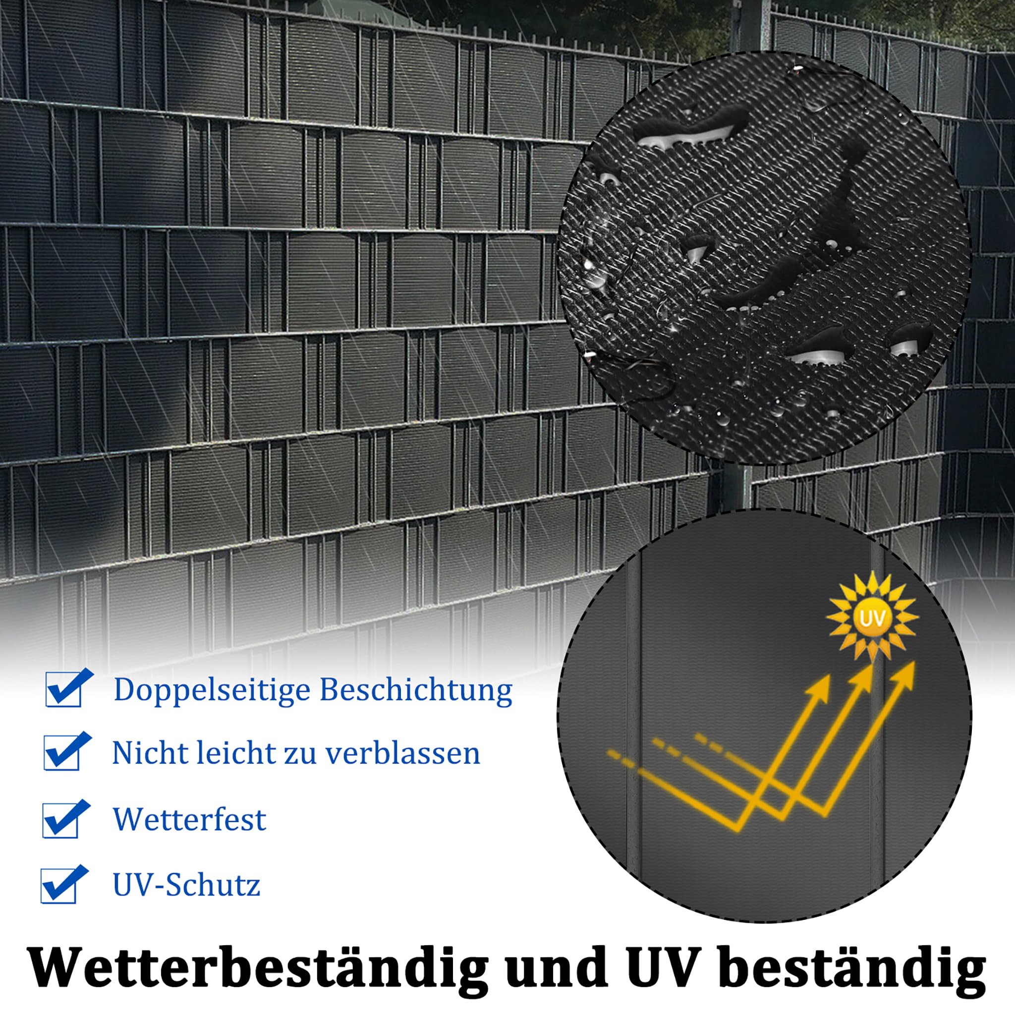 HENGMEI Pvc Zichtbeschermingsstrips, 35m X 19cm, Met Bevestigingsclips Zichtwerende Folie Windscherm Voor Traliehekwerk Tuinhek Balkon Antraciet 692008436