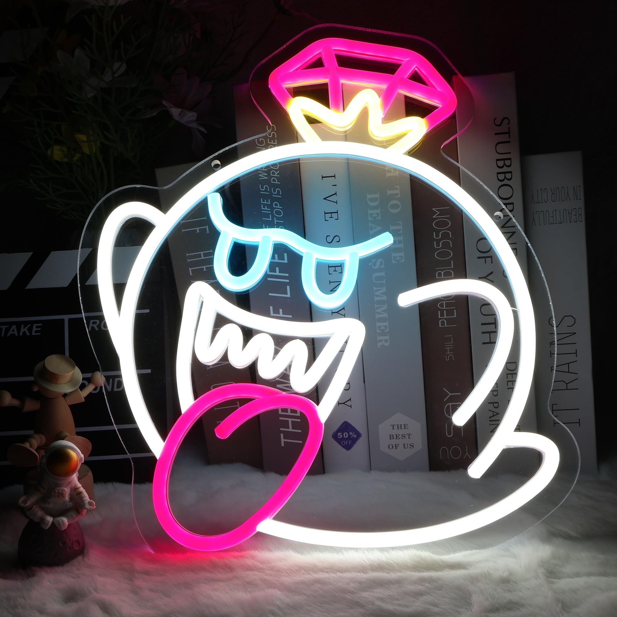 Amazon.co.jp: JAUEMT ネオンサイン King Boo The Ghost Face LED