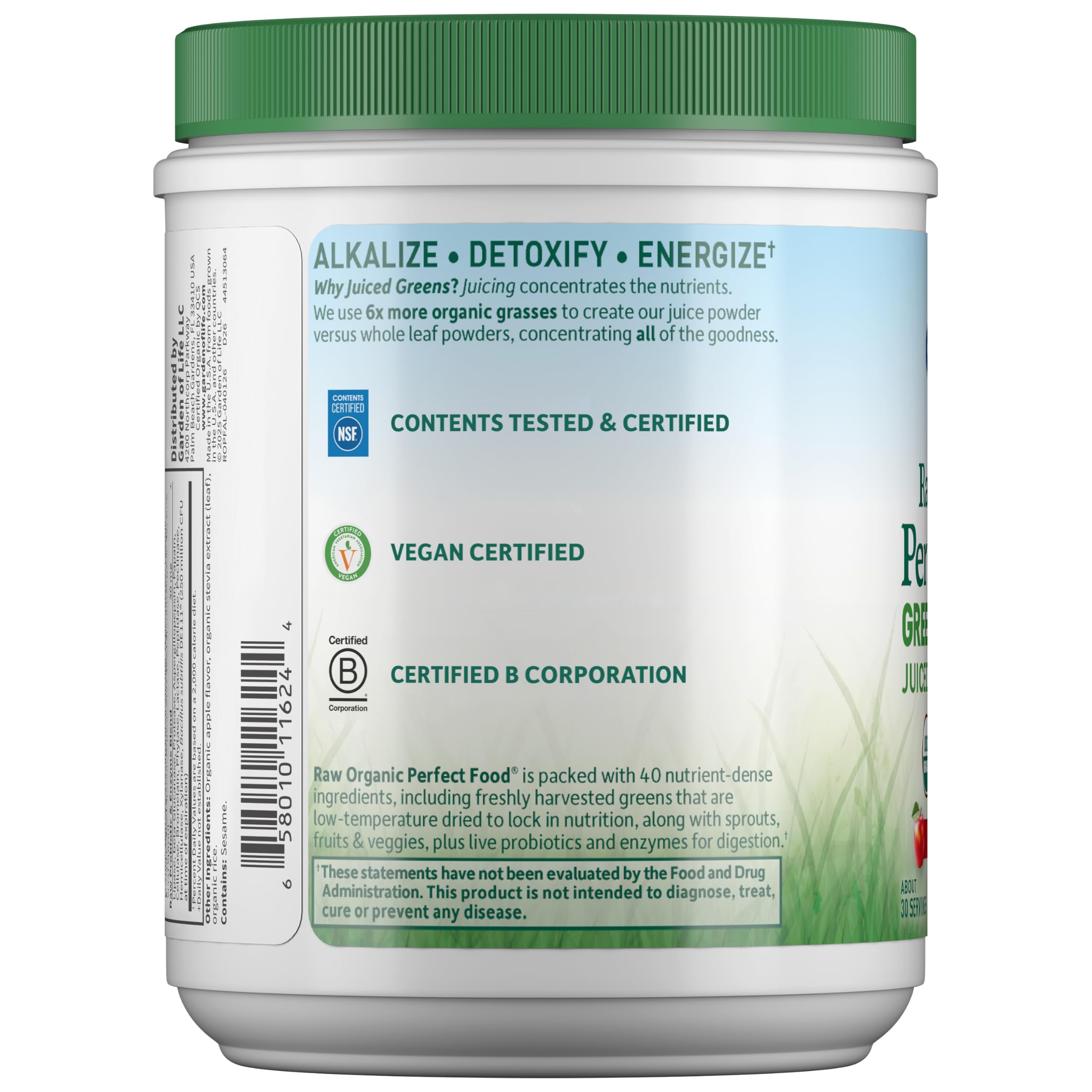 Garden of Life Raw Organic Perfect Food Apple Superfood Powder, 30 Servings — Amazon image 9
