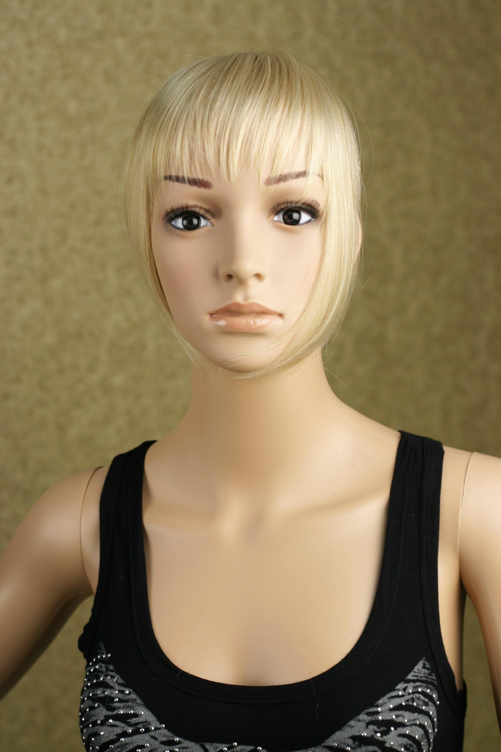 5" Hair Clip in Bangs Hair Extensions Side Fringes Sandy Blonde, Heat-resistant 275 F Fiber