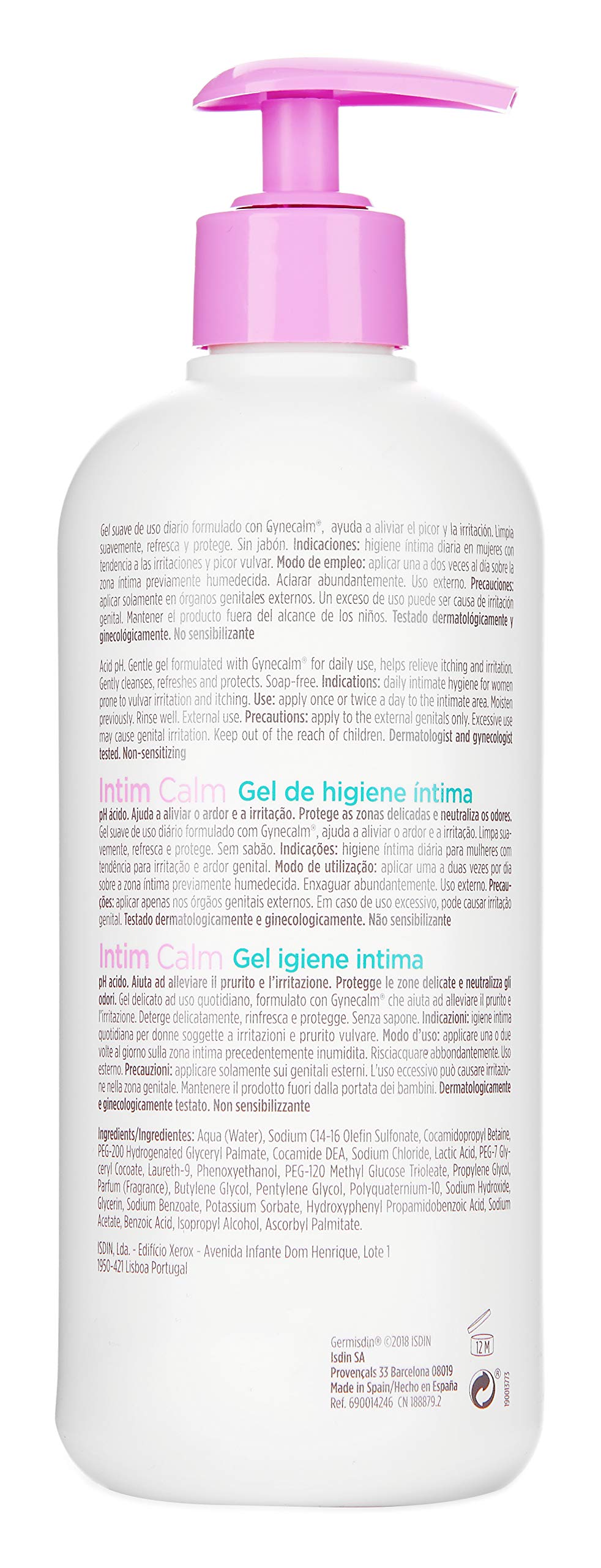 ISDIN Germisdin Intim Calm Gel Higiene Íntima de la Mujer para la Limpieza Suave y Diaria que Ayuda Aliviar el Picor y Neutraliza Olores. Pack de 2 Unidades de 500 ml