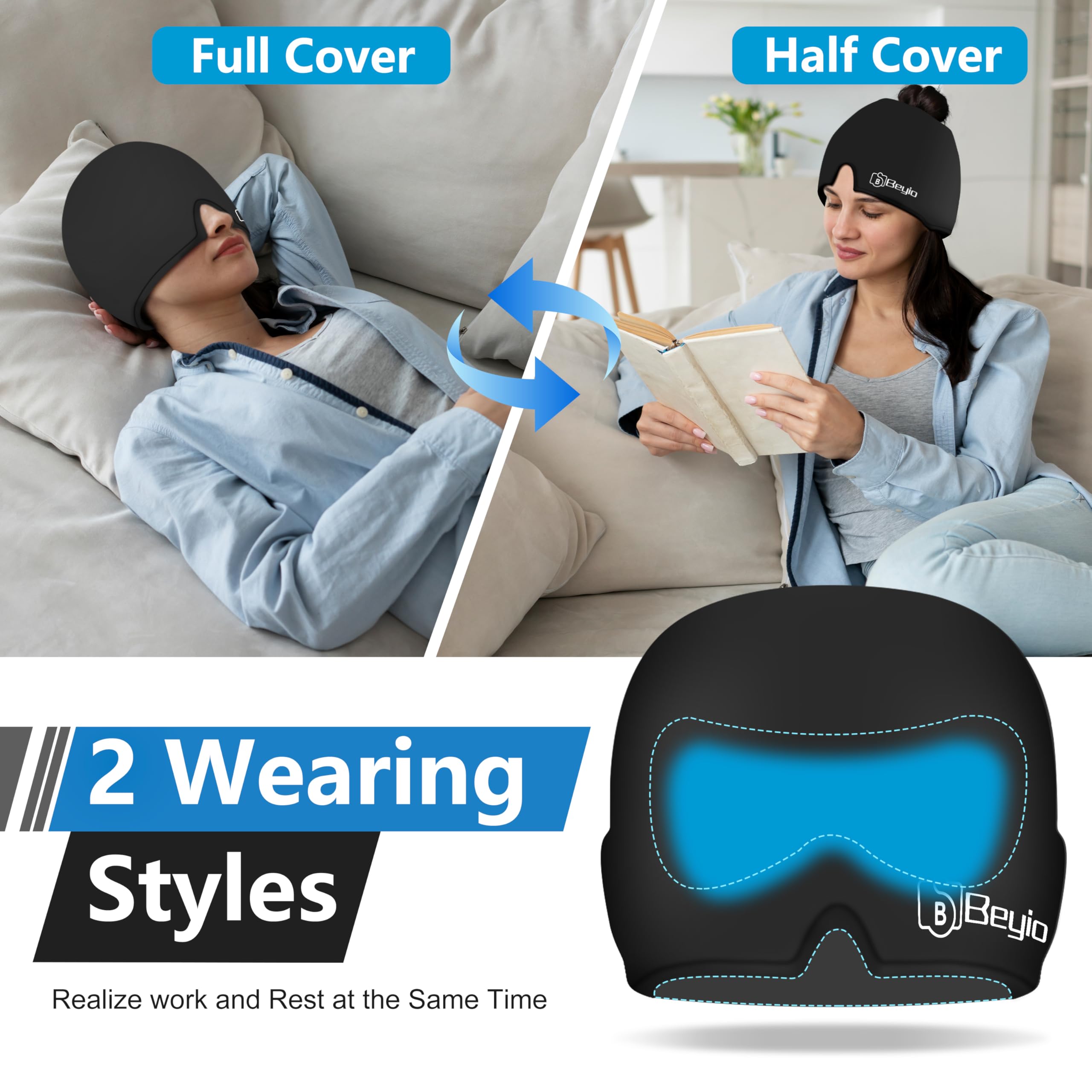 Migraine Cap, All Around Gel Covered Headache Cap, Reusable Cold Cap — Amazon image 6