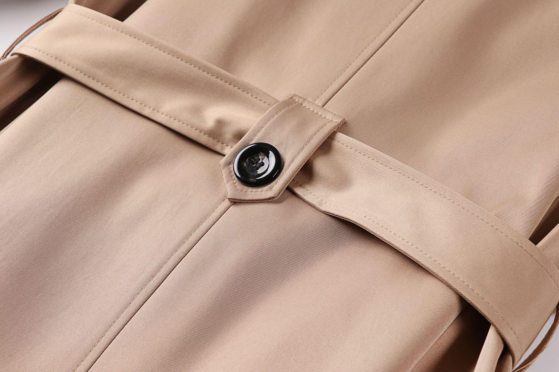 Generico Trench Uomo, Cappotto Monopetto Avvolgente Con Cintura Bavero Giacca Antivento Classico Ufficio Casual Business Mod Cappotto Vestibilità Ampia Soprabito Giacca Cappotto Oversize