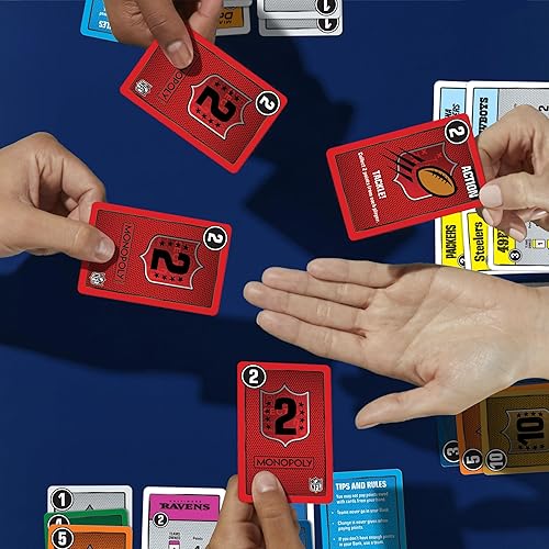 Miniatura 3 de Monopoly Deal NFL Edition Game  Juego de cartas con licencia oficial de la NFL para familias y niños  A partir de 8 años  2 a 5 jugadores  15