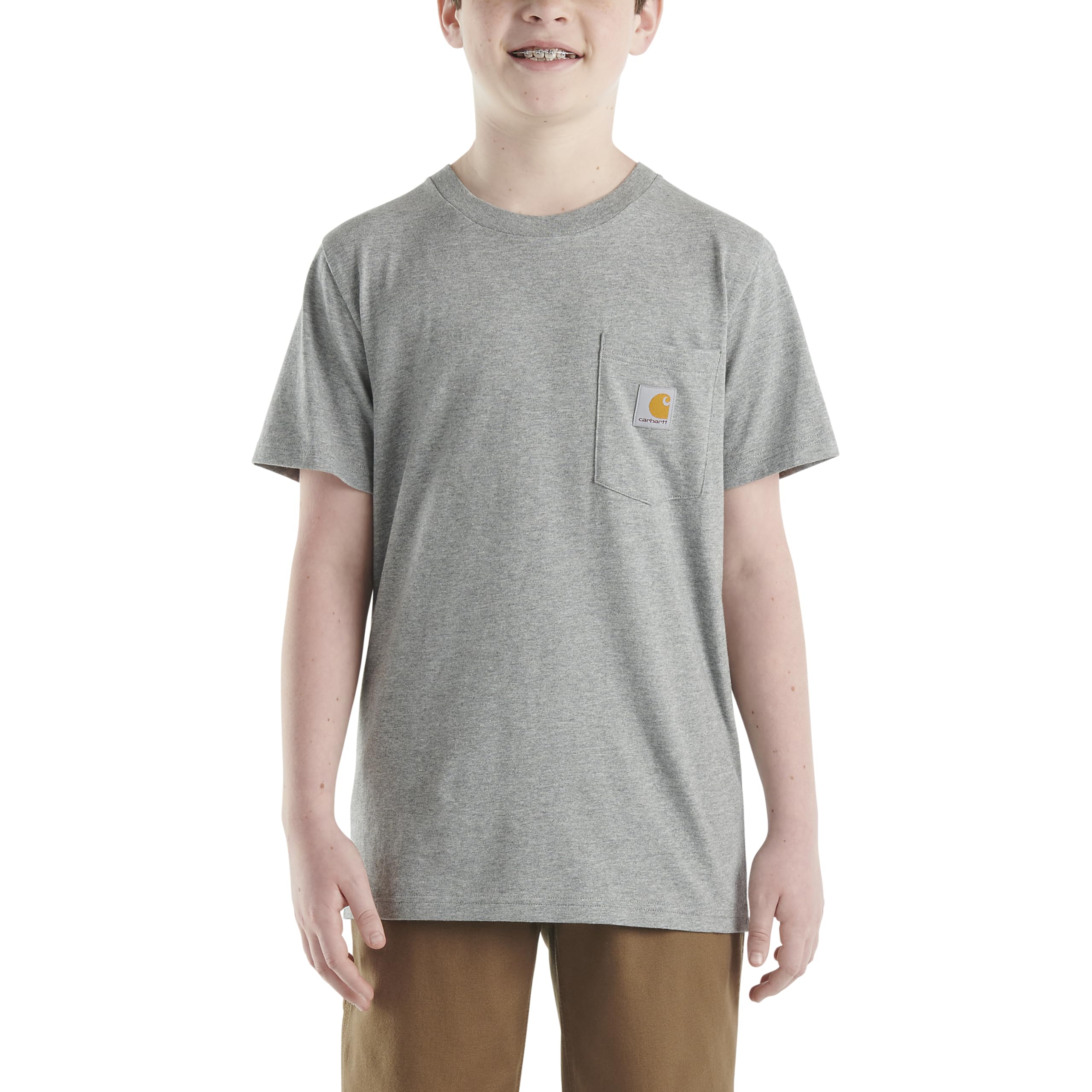 Carhartt Kinder-T-Shirt, kurzärmelig, Tasche | 100 % Baumwolle, ein klassisches T-Shirt mit Taschen, robust für Kinder, für den täglichen Gebrauch