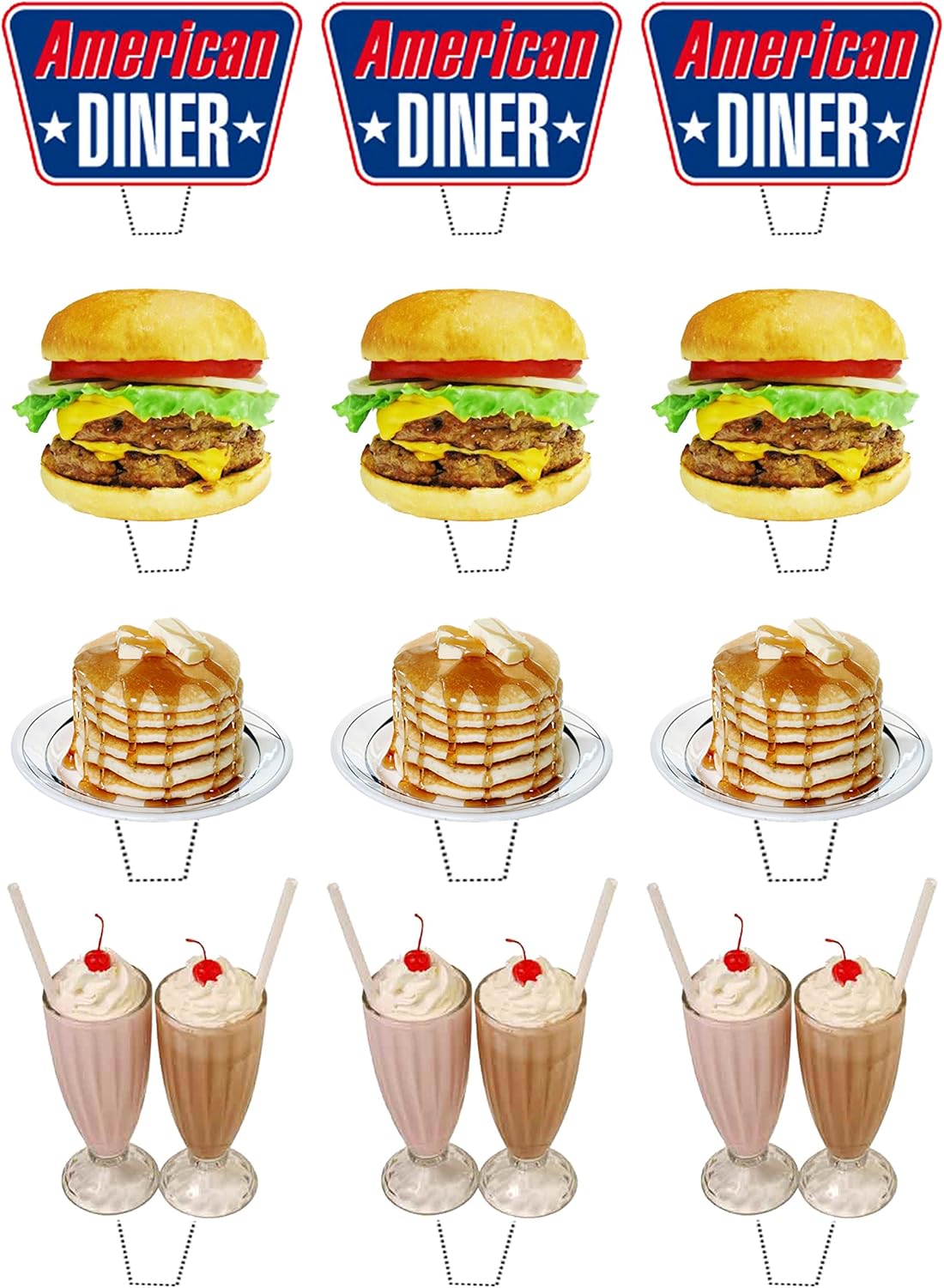Patisserie Ustensiles A Patisserie Made4you American Diner Fun Montant Comestible Pour Cupcakes Decorations De Gateaux Comestibles Pack Of 12 Napravi Rs
