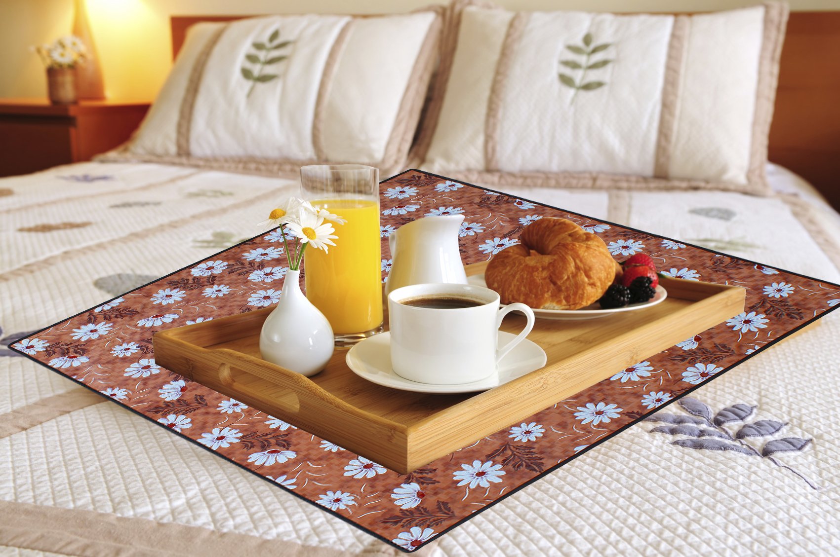 DREAM CARE Square Server Food Mat Waterproof & Oilproof PVC, Size(LXB): 36x36 Inches, Multicolor