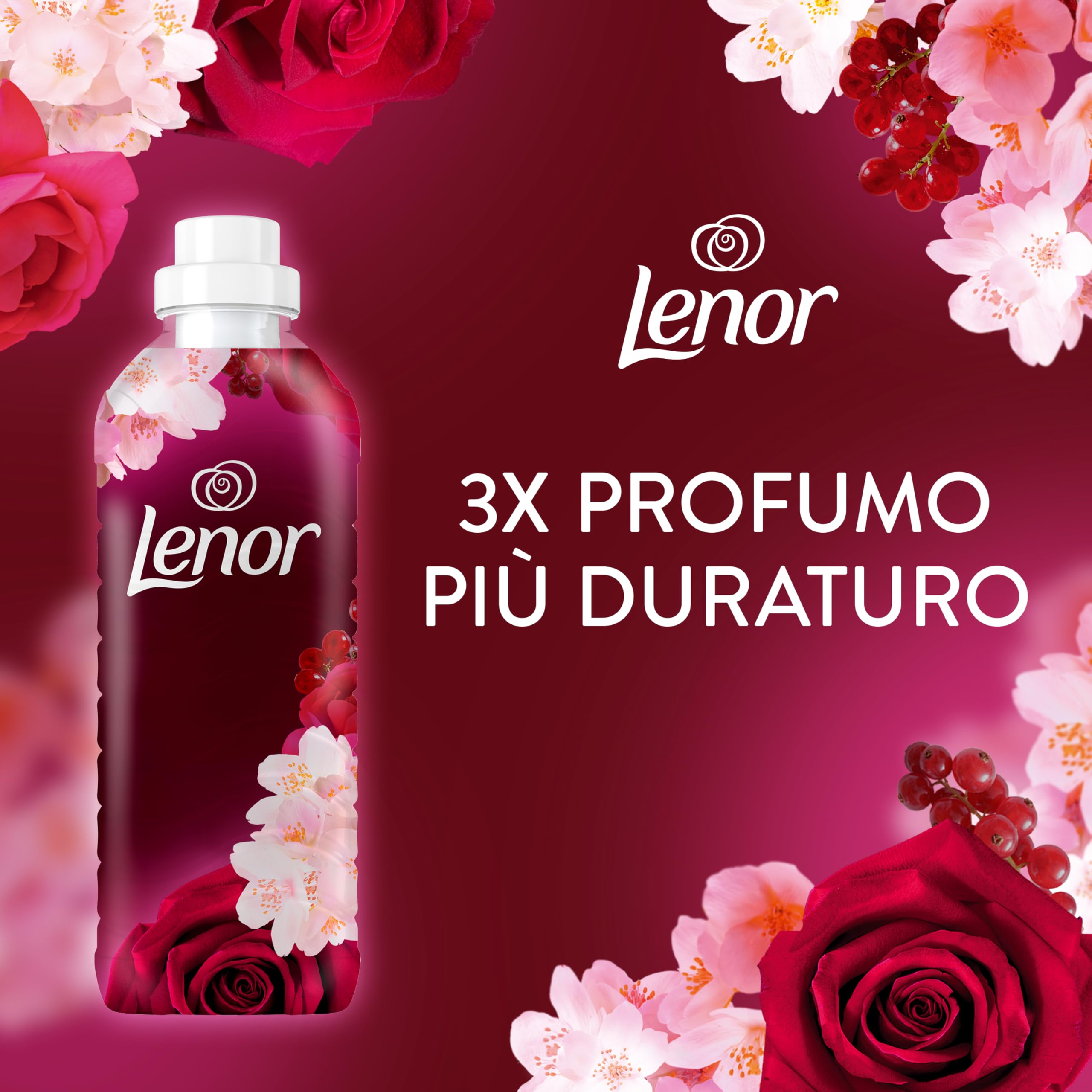 Lenor Ammorbidente Lavatrice Concentrato 216 Lavaggi (27x8), Gelsomino Scarlatto E Rose De Mai, Freschezza Che Dura 3 Volte Più A Lungo Con Tecnologia Olii Profumati