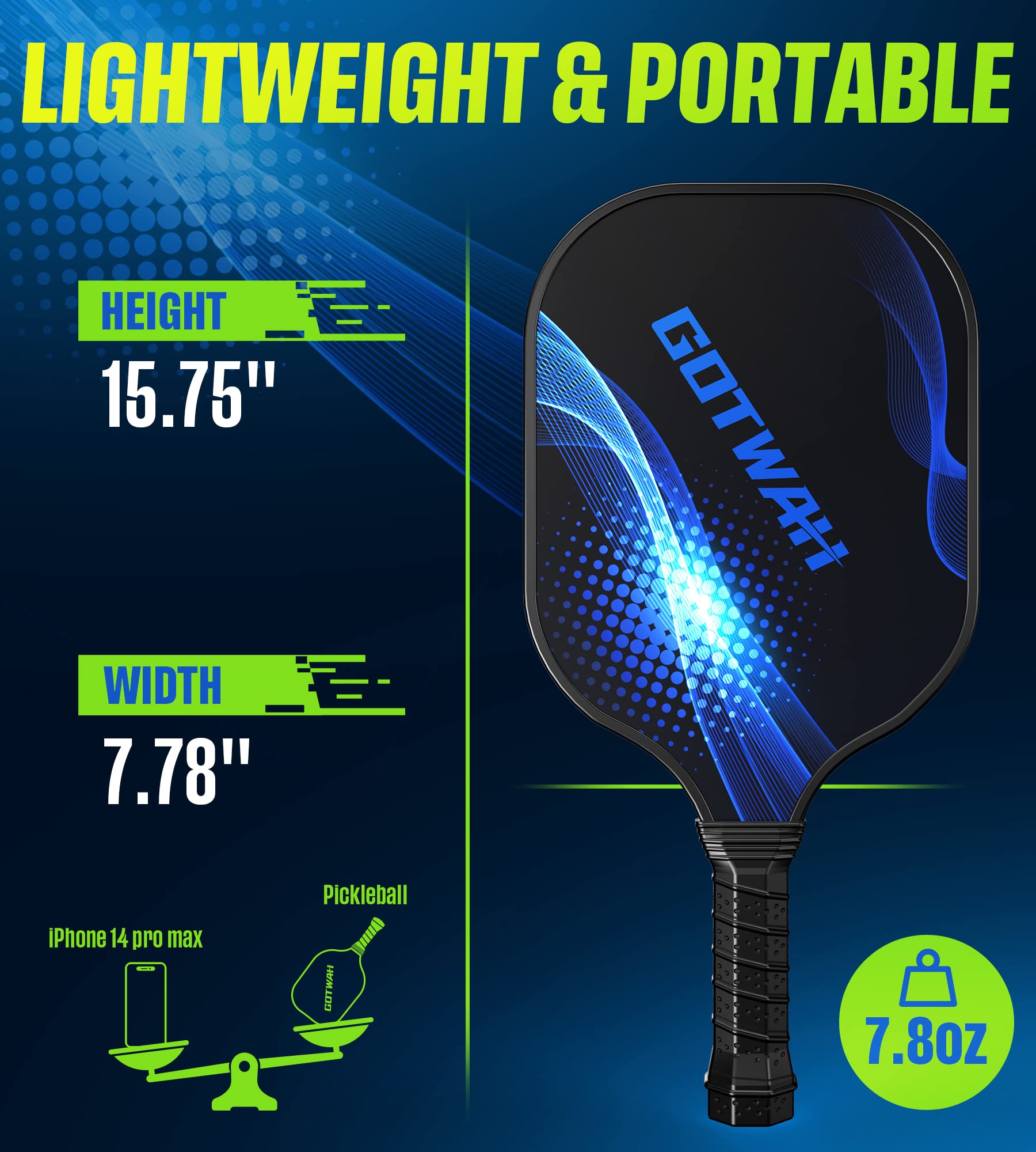 Lot de 4 Raquettes de Pickleball GOTWAH