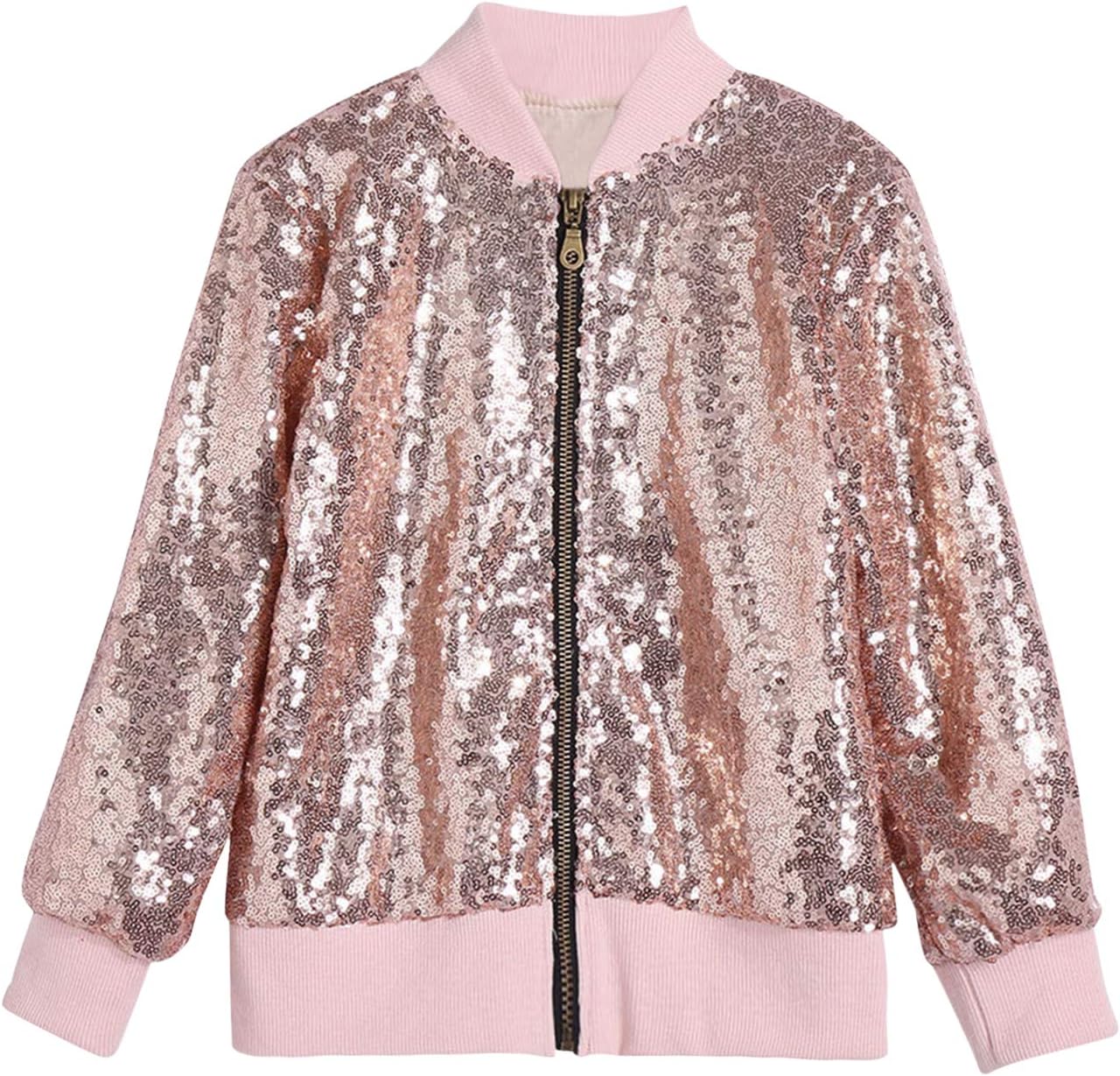 Evelin LEE Little Boys Girls Sequins Full Zip Up Jackets Casual Birthday Party Sweatshirts Coat
