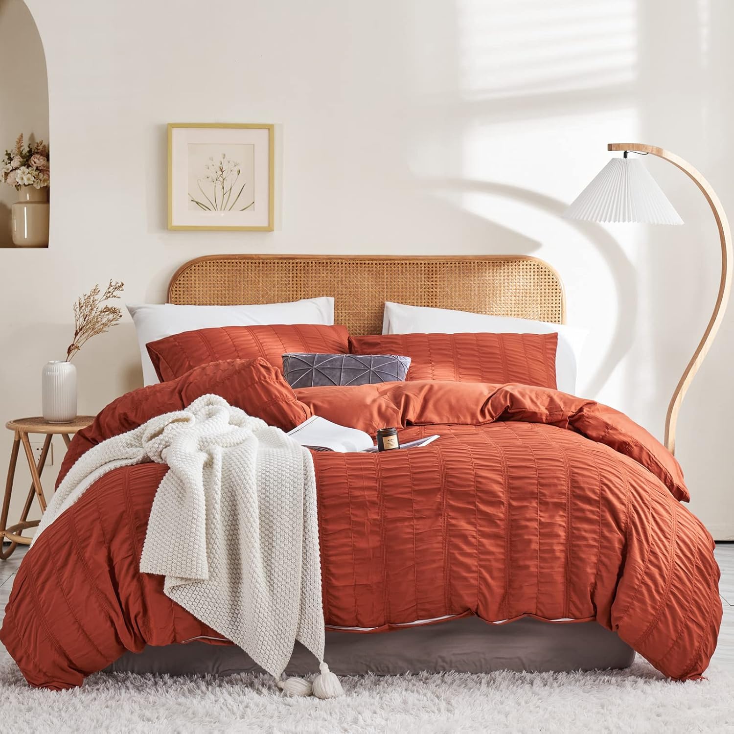 Duvet Cover Set Twin Size(68 x 90 inches), 3 Pieces Washed