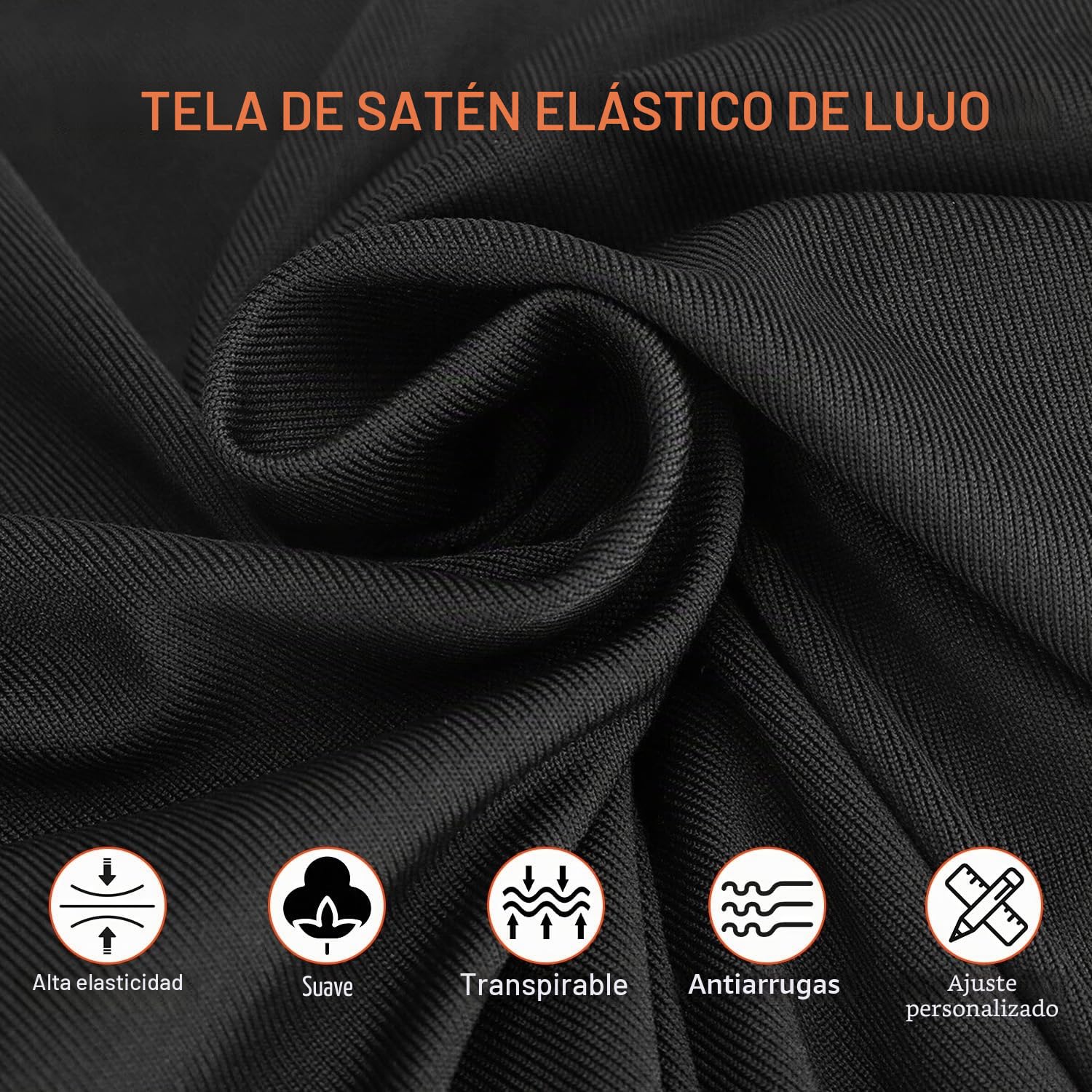 TECTICO Funda Coche Interior Completa SUV 4,75-5,1m Elástica Transpirable Stretch y Suave Antipolvo Protectora Universal, Ideal para Garaje, Subterráneo y Exhibición, Negro+Naranja