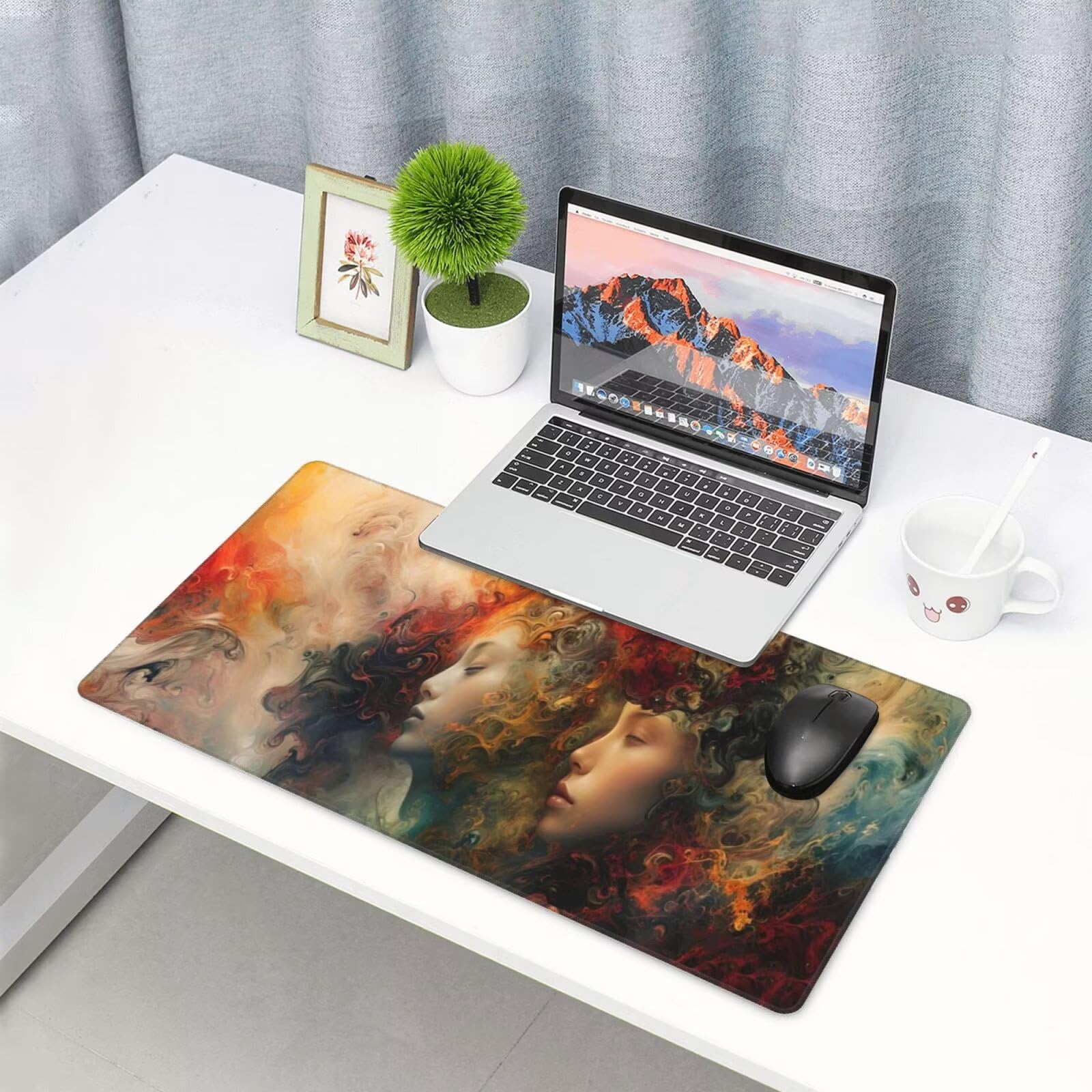 Tappetino Mouse Tramonto Tappetino Mouse XXL 1600 x 800 mm, Tcomputer Gaming Impermeabile e Antiscivolo Mousepad Ragazza Accessori Scrivania per Migliorare Precisione e Velocit Gaming Mousepad U-771