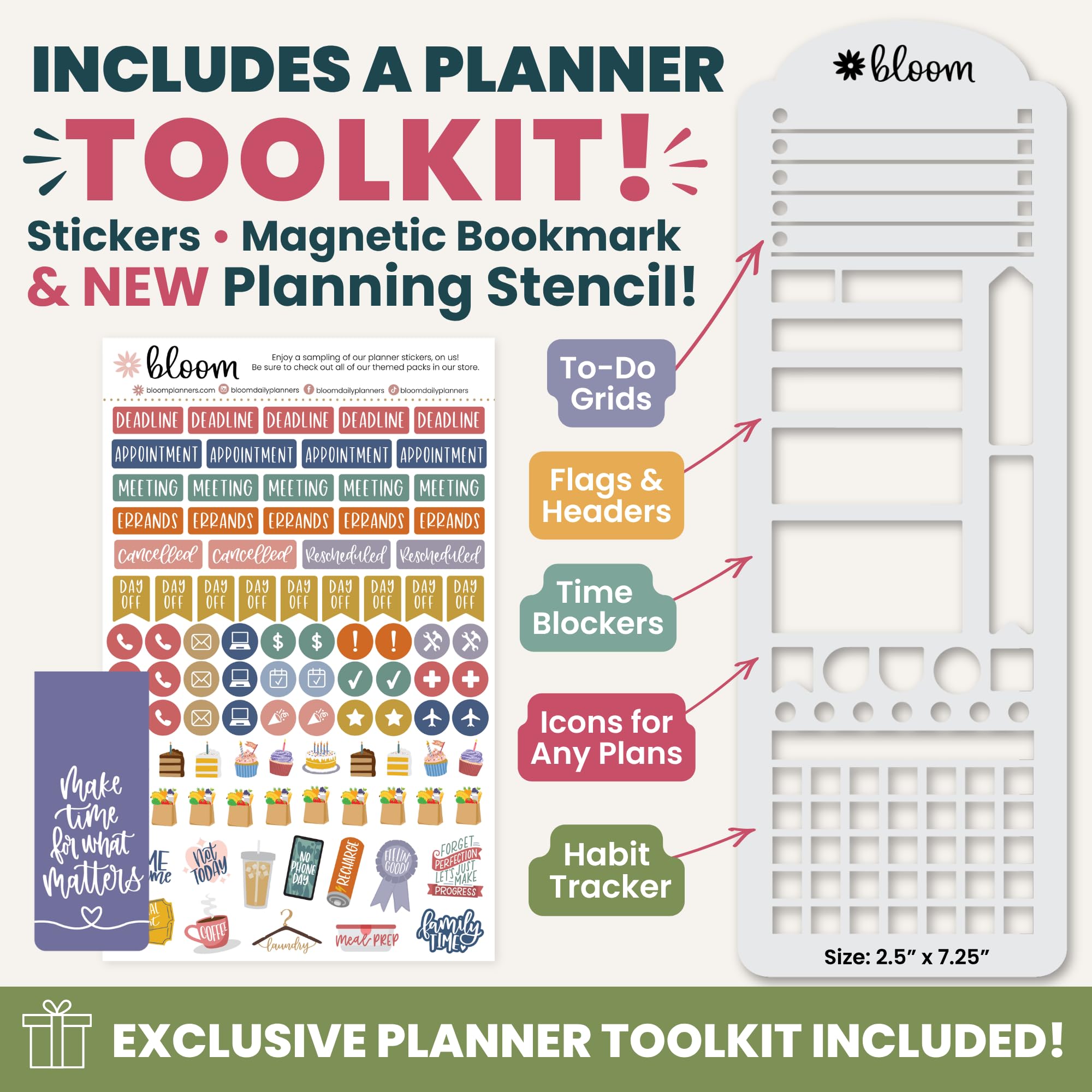 bloom daily planners Hardcover Planner 2027 (21,6 x 27,9 cm) da gennaio a dicembre 2027, agenda per obiettivi da donna, agenda mensile e settimanale ispiratrice - Moonlit Garden
