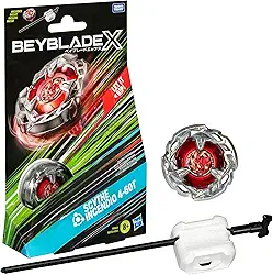 Beyblade X, Pião, Scythe Incendio 4-60T - Conjunto de Brinquedo Tipo Equilíbrio, Giro à Direita, Inclui Lançador - A partir de 8 Anos