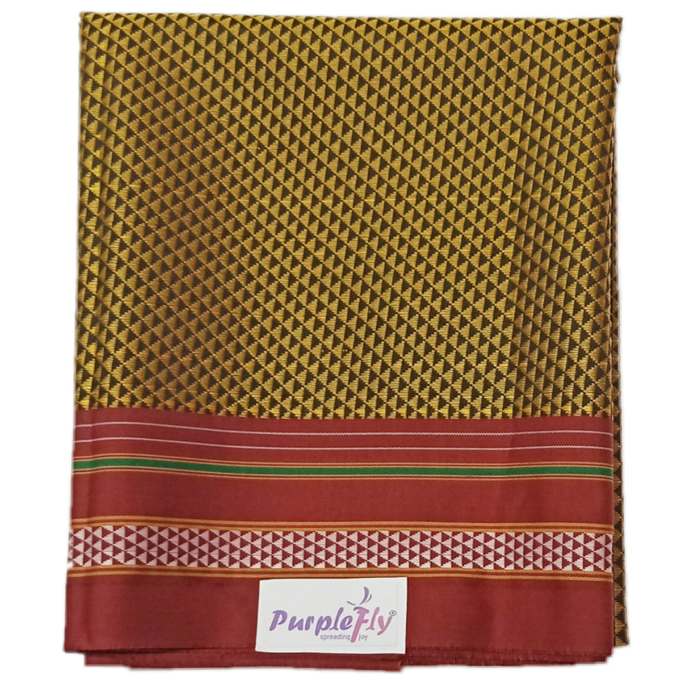 PurpleFly-spreading joy Khun Unstiched Blouse Piece Material for Women 1 Meter (Polycotton 100 Cm)