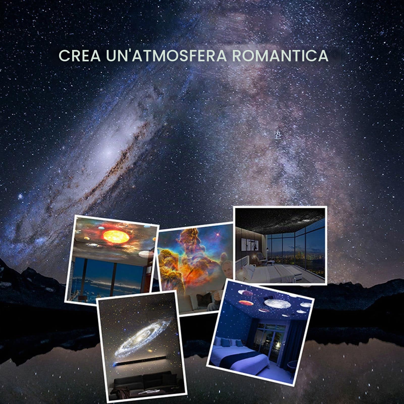 Proiettore Stellare, 12 Temi HD Focusing Proiettore Galassia Planetario 12 in 1, Ampia Area di Proiezione Luci a LED Lampada di Proiezione Stella Romantica per Sala da Gioco Home