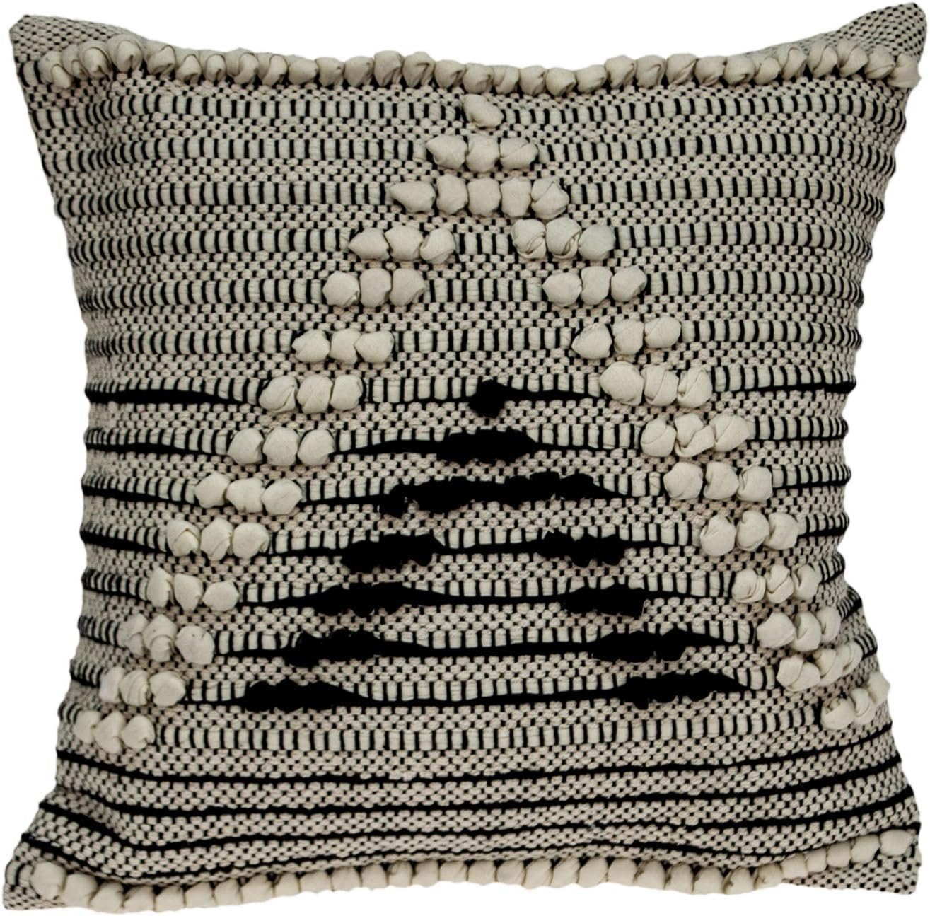 Parkland Collection Janice Bohemian Beige Pillow Cover with Poly Insert