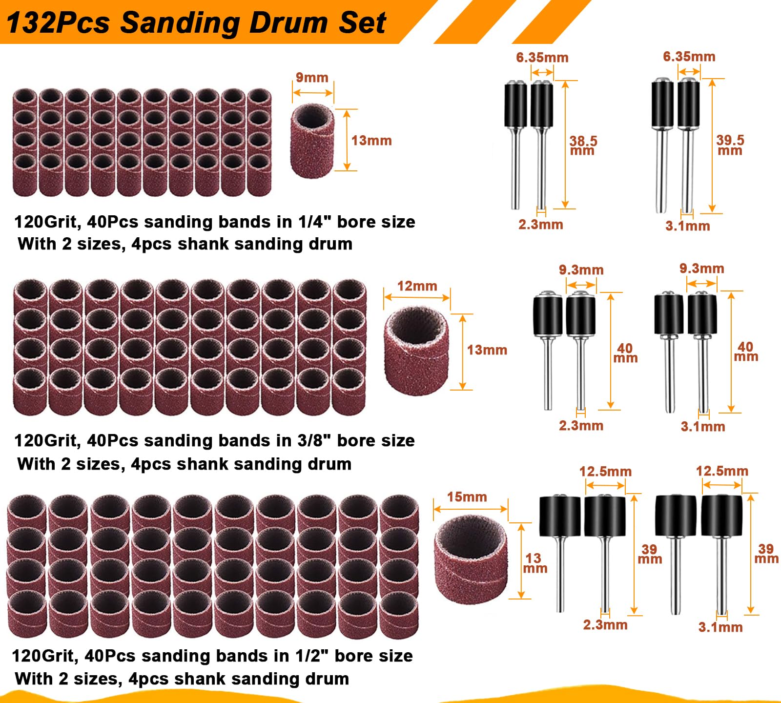 Tungsten Carbide Burr, Sanding Drums & Grinding Stone Set, 194 Pcs — Amazon image 6