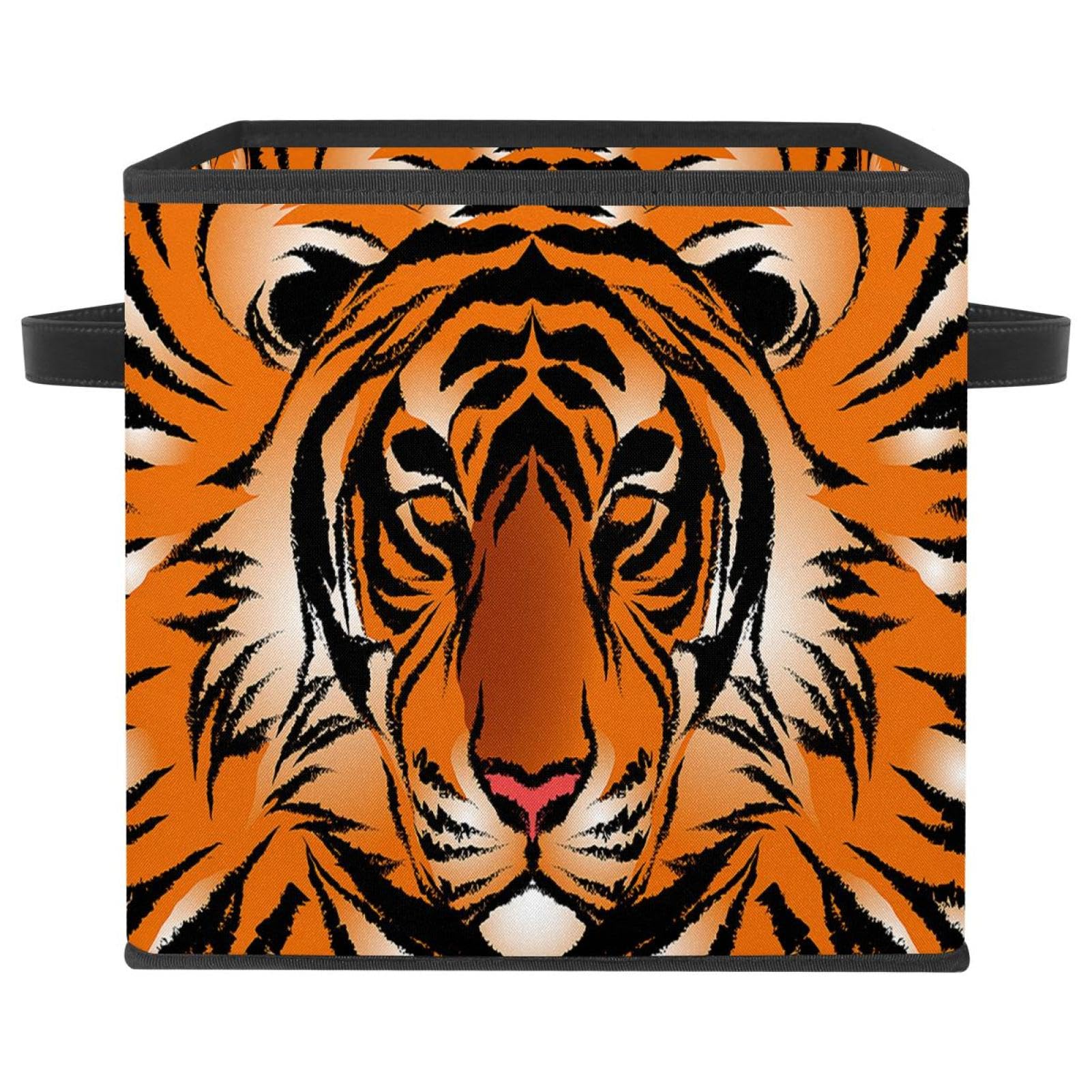 Organiseur en tissu tigre pour jouets et vêtements | Idéal placard et chambre bébé