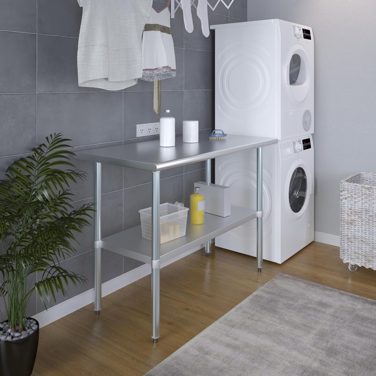 24 in. x 48 in. Stainless Steel Work Table | NSF Kitchen Prep Table | Utitly Metal Table