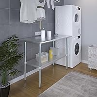 Vista 362 de Mesa de trabajo de acero inoxidable, mesa de metal