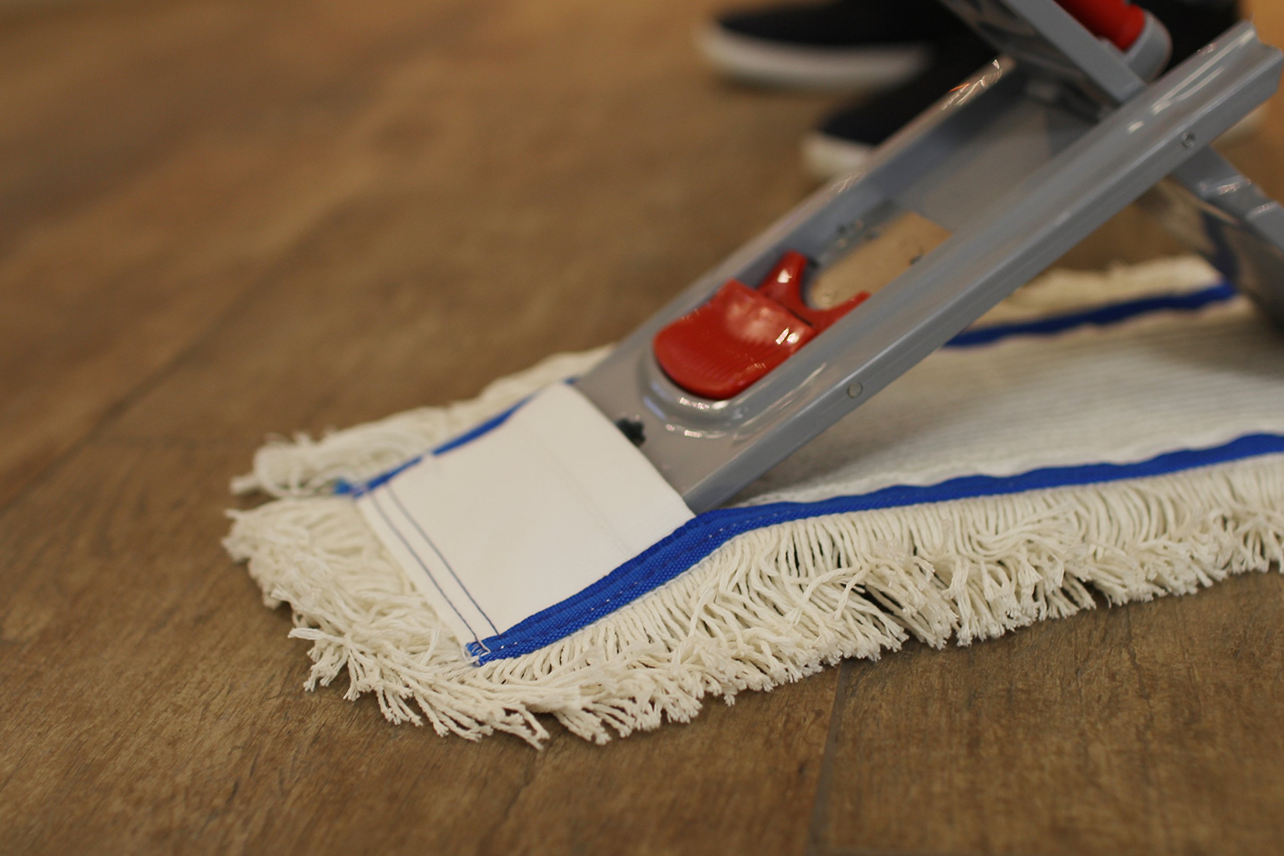 Bellanet Lot de 3 serpillères en coton pour sols délicats Blanc 40 cm
