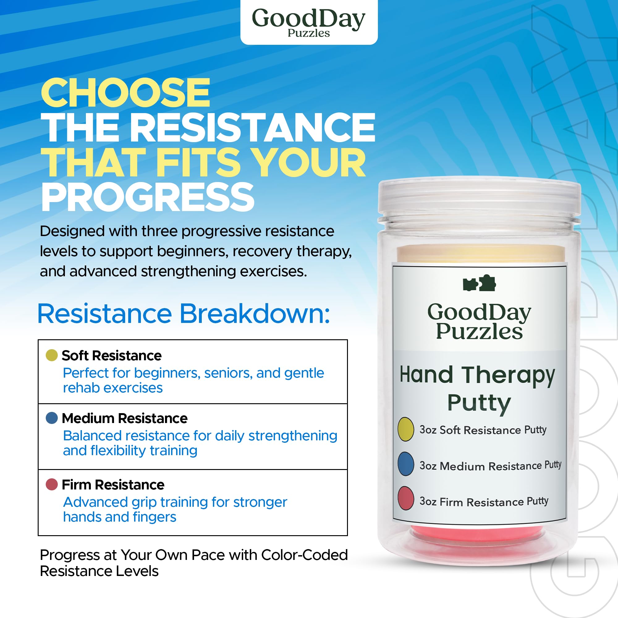 Hand Therapy Putty 3 Piece Set - Stress Relief Putty — Amazon image 2