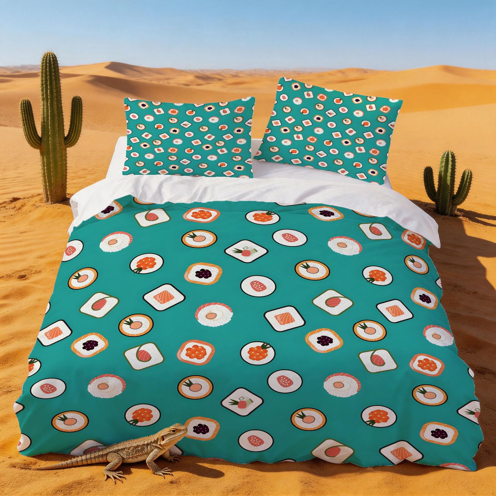 Parure de lit 220 x 240 Adulte Mignon Sushi pour des nuits douillettes