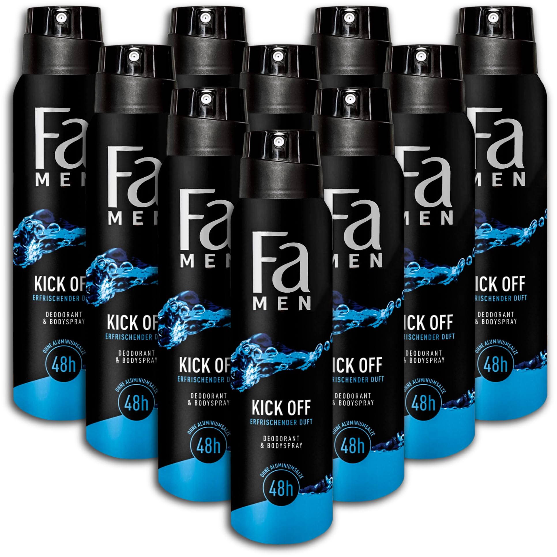 10 er Pack Fa Men Deodorant & Bodyspray Kick Off Deodorant 10 x 150 ml