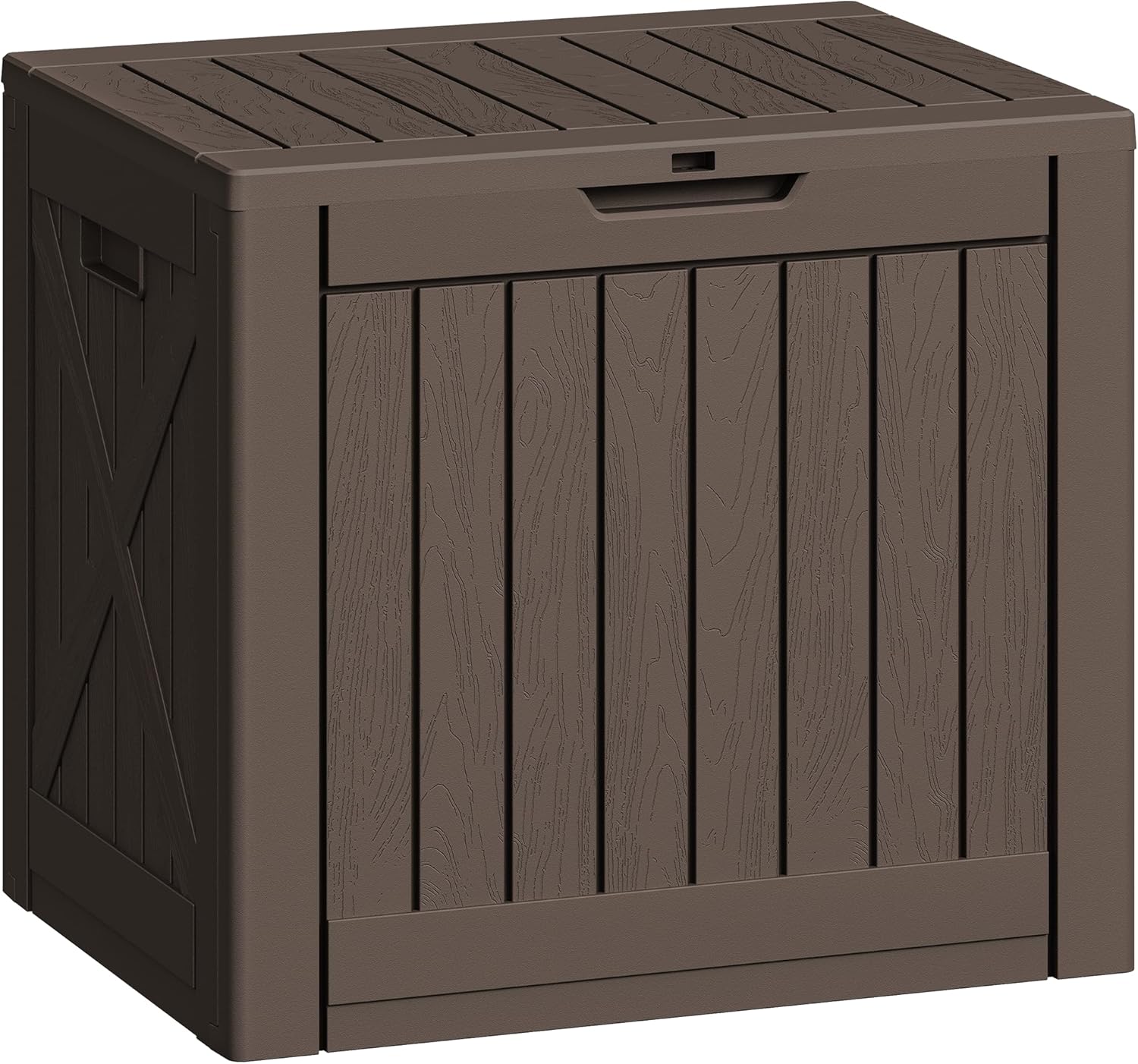 JUMMICO 40 Gallon Resin Deck Box, Waterproof Outdoor Storage Box Lockable for Patio Furniture Cushions and Garden Tools (Deep Brown)