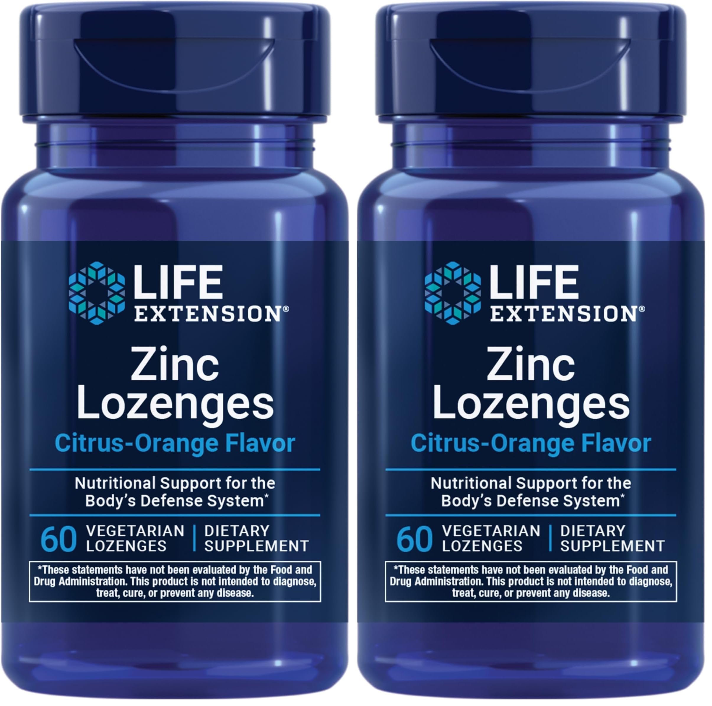 Life Extension Zinc Lozenges – Citrus-Orange Flavor for Healthy Protein Synthesis & Immune Health-Inflammation Management Supplement Gluten-Free, Non-GMO – 60 Vegetarian Lozenges (Pack of 2) 60 Count (Pack of 2)