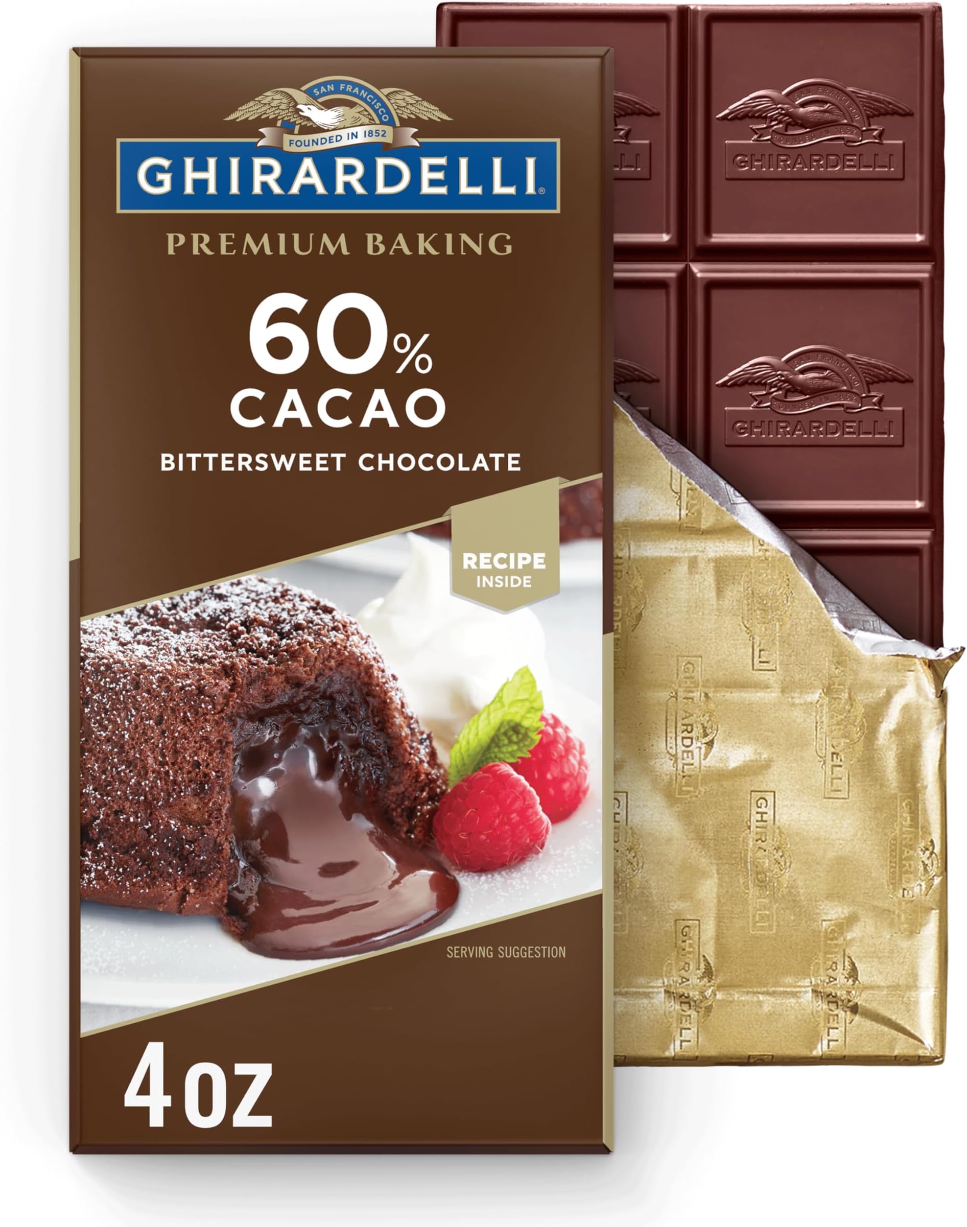 Premium Baking Bar, 60% Cacao Bittersweet Chocolate, 48 Ounce (Pack of 12)