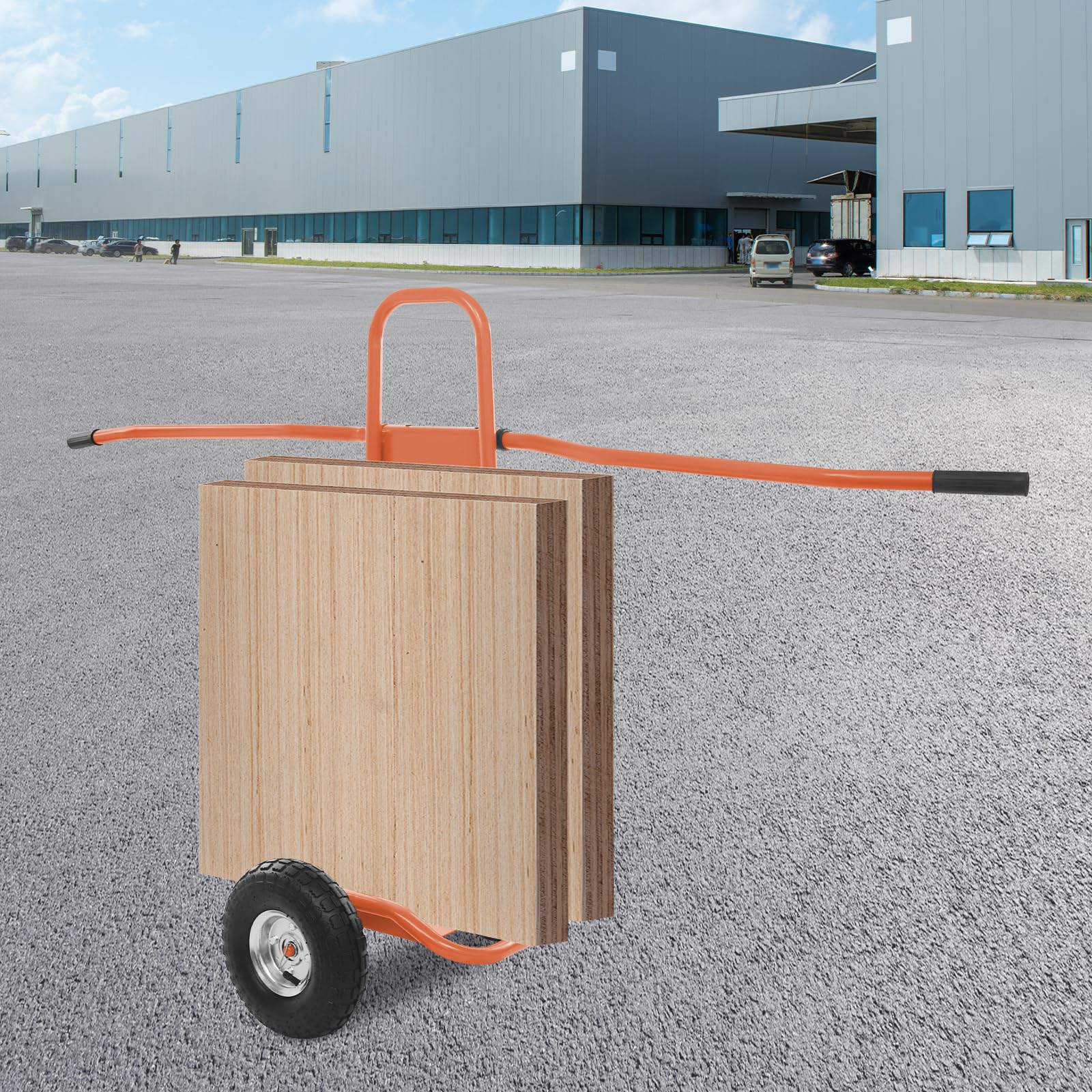 Transportwagen für Platten 120 * 85Cm 220Kg ZuverläSsige Konstruktion Plattenwagen Zum Transportieren GroßEr Platten rutschfeste RäDer Platten-Transportwagen für Haushalten, LagerhäUsern (Orange)